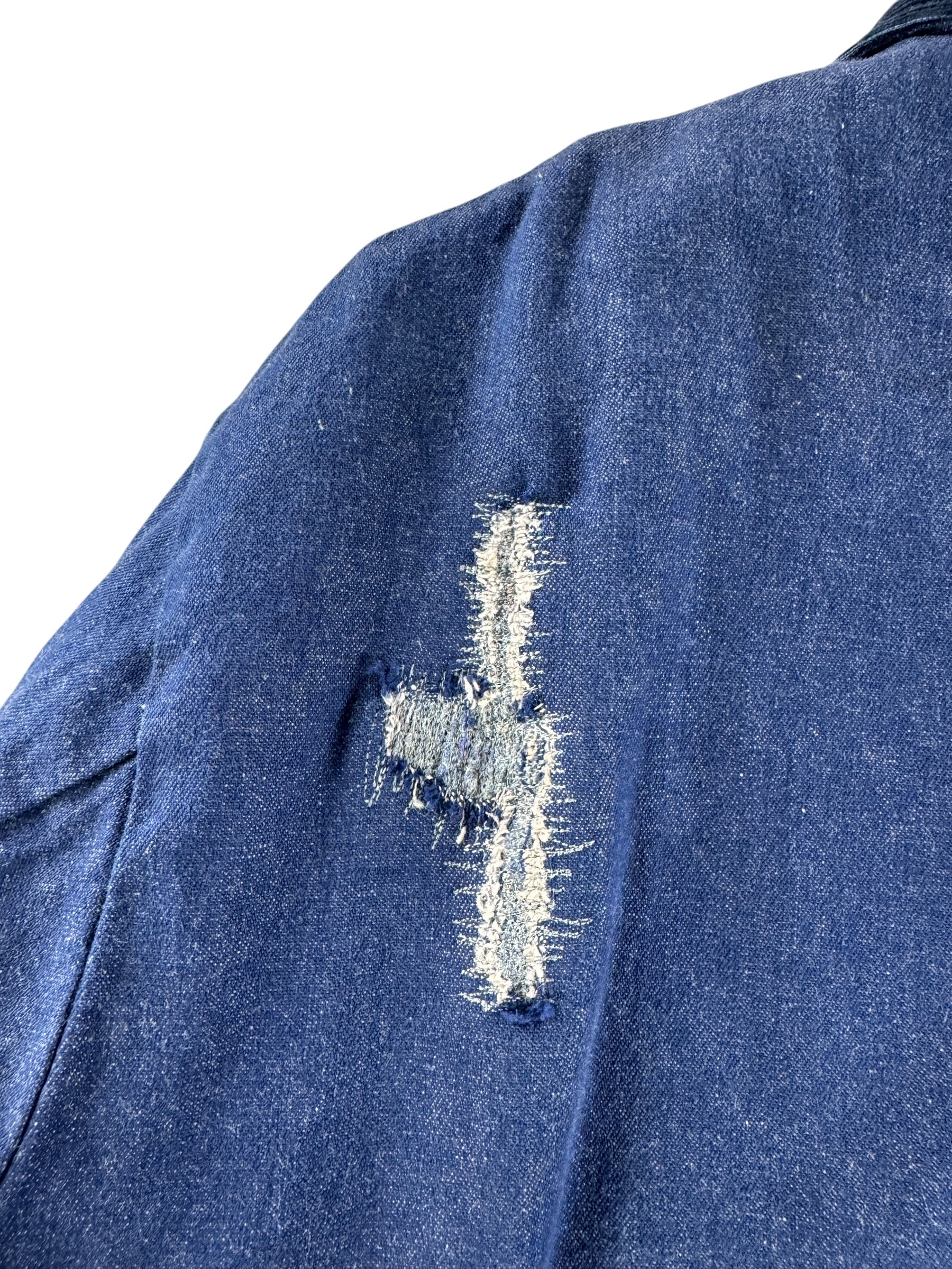 Repair on Vintage Wrangler Blanket Lined Denim Chore Coat SZ 50