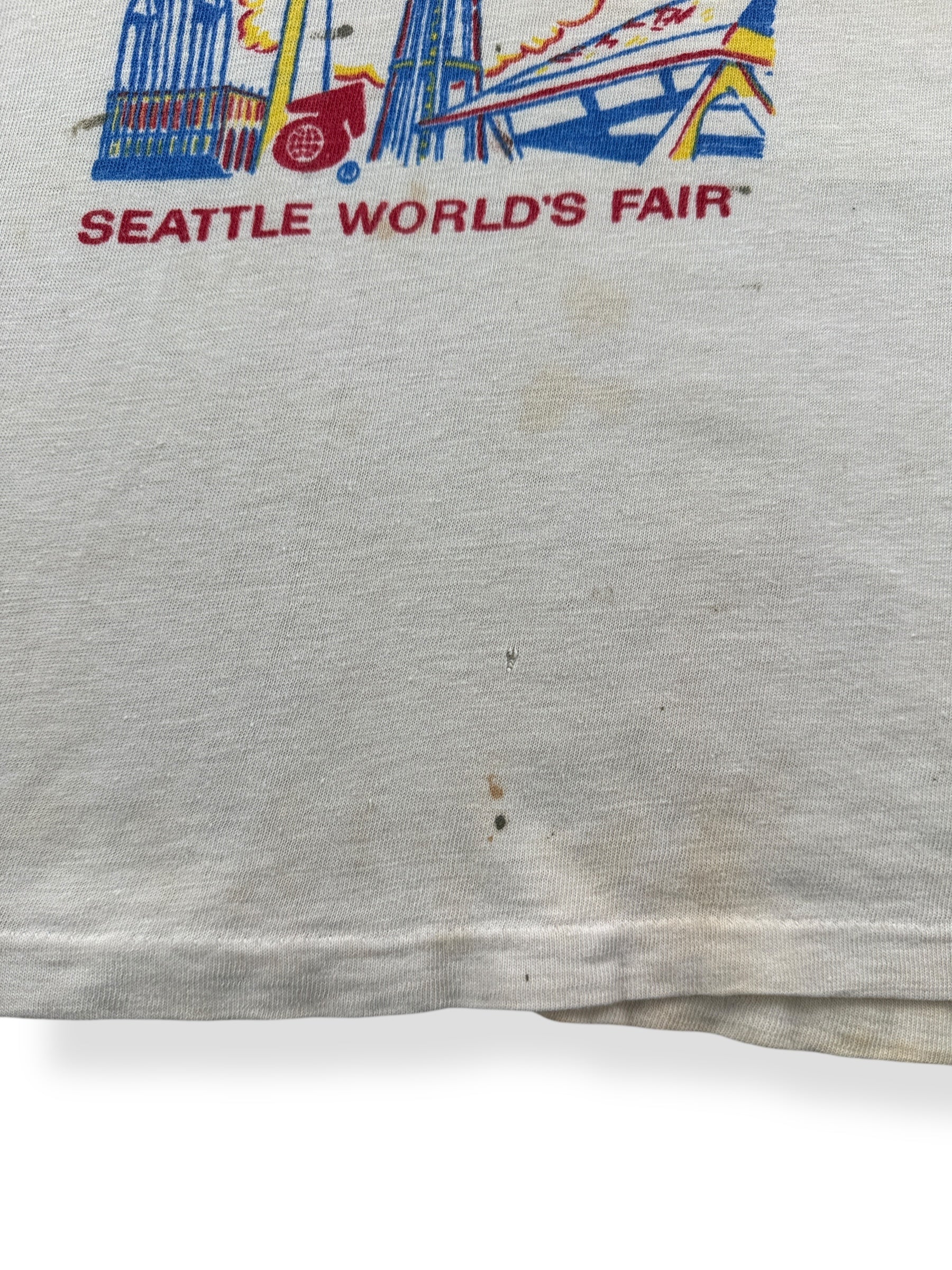 Stains on Vintage Seattle World's Fair Tee SZ Youth L (Fits Adult XS)