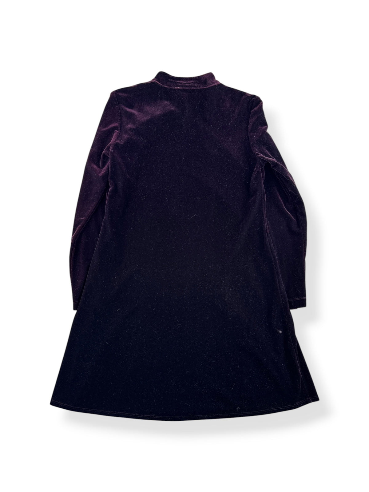 Back of Vintage Burgundy Velvet Midi Dress SZ M