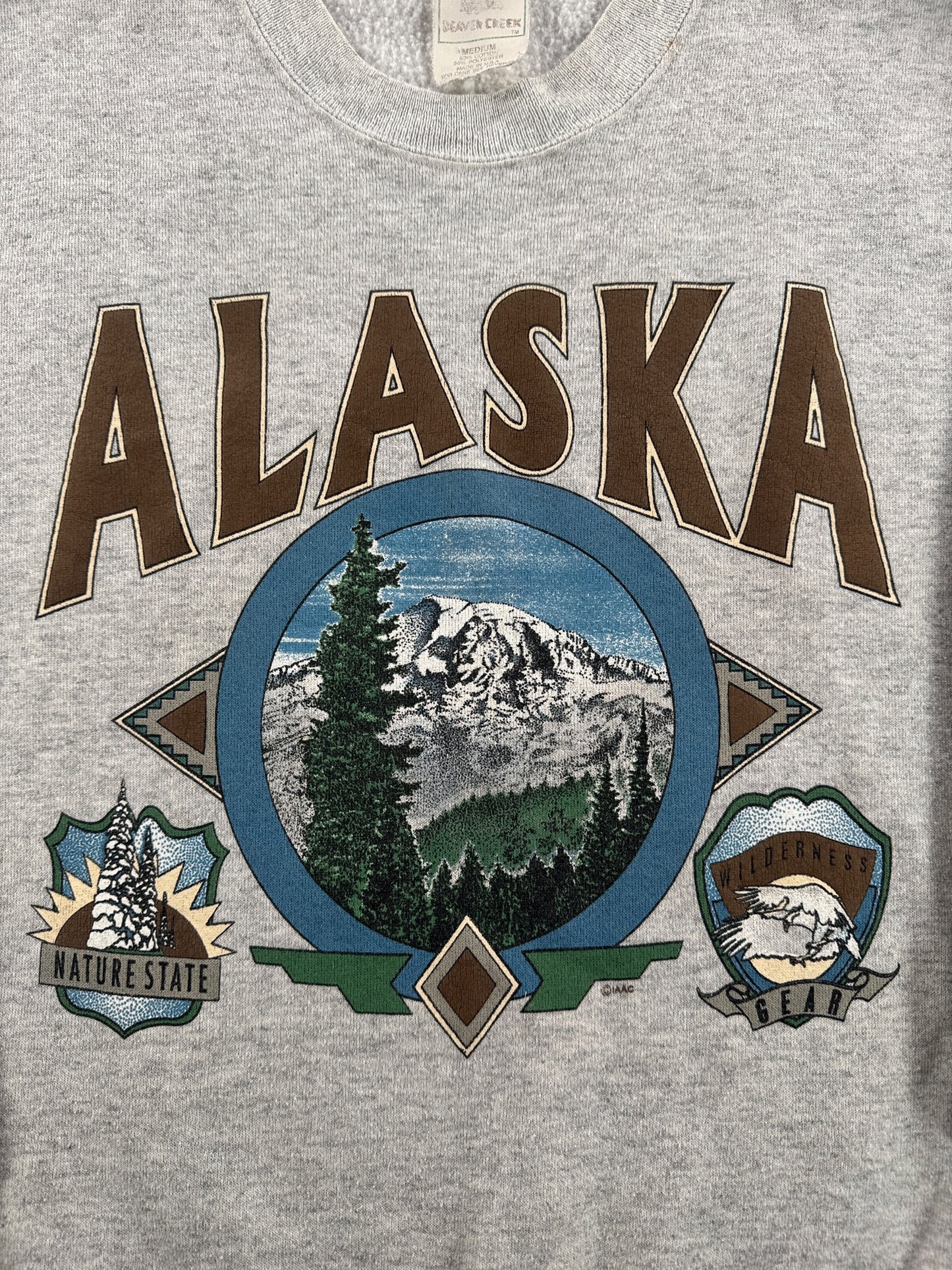Graphic of Vintage Alaska Crewneck SZ M (Fits S)