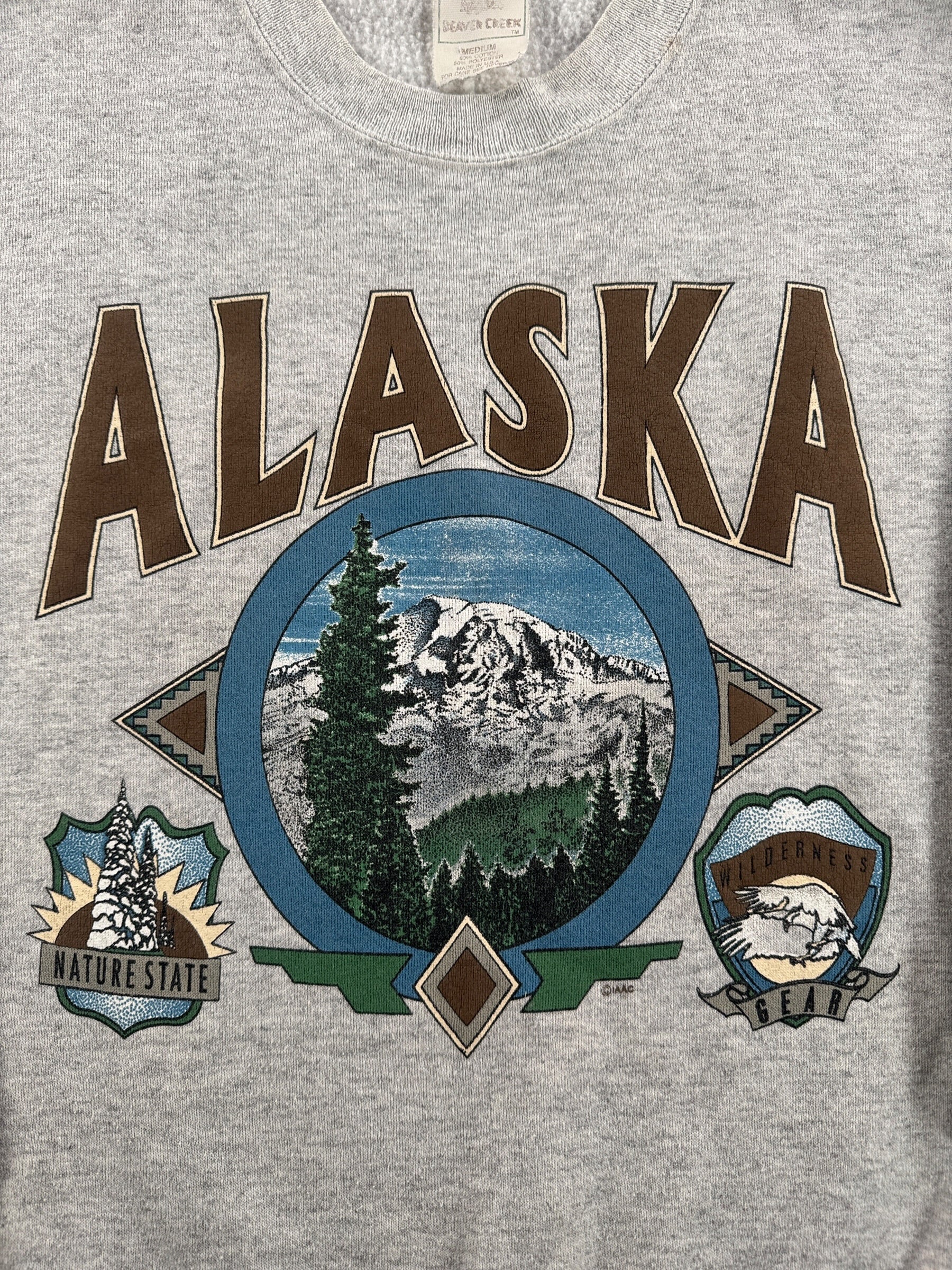 Graphic of Vintage Alaska Crewneck SZ M (Fits S)