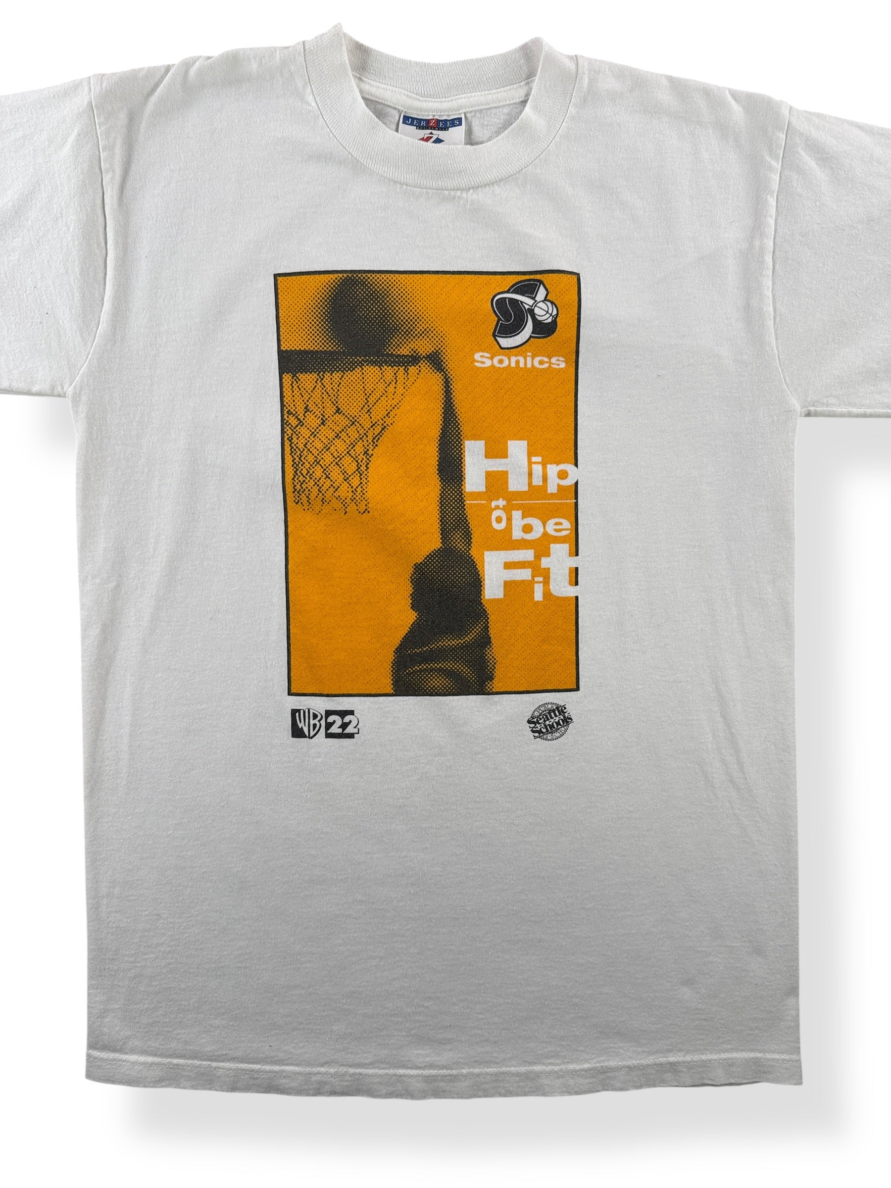 Front Close Up of Vintage Hip To Be Fit Sonics Tee SZ S