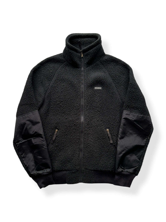 Front of Filson Black Sherpa Fleece Jacket SZ S