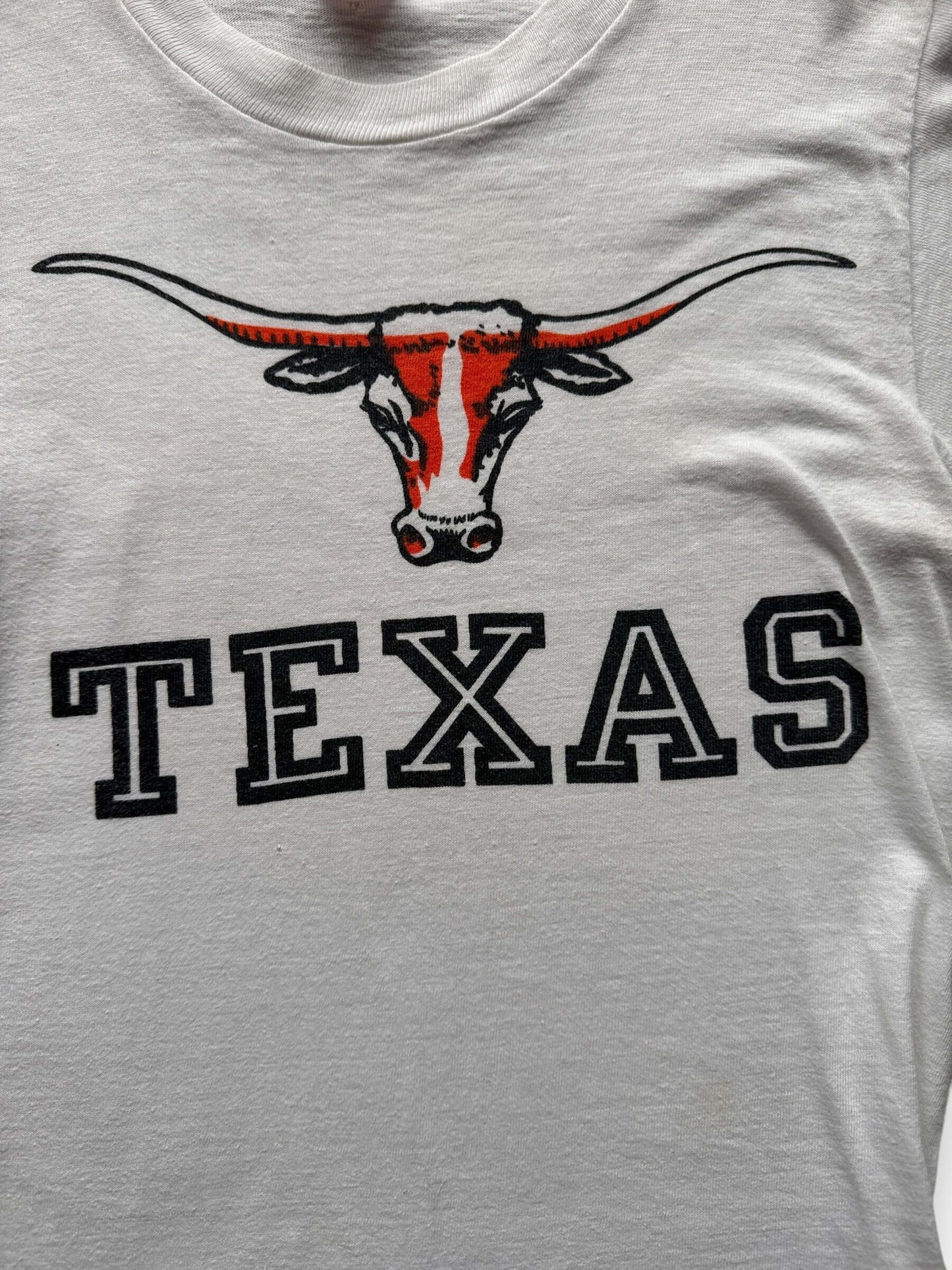 front graphic of Vintage University of Texas Longhorns Tee SZ XS