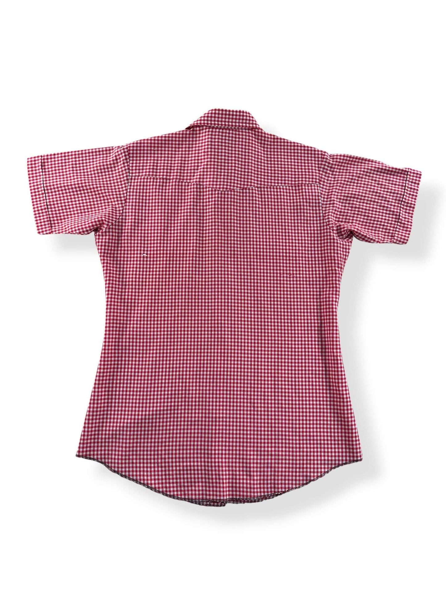 Balls on Vintage Dee Cee Gingham Short Sleeve Pearl Snap SZ 15 1/2 (Fits M)