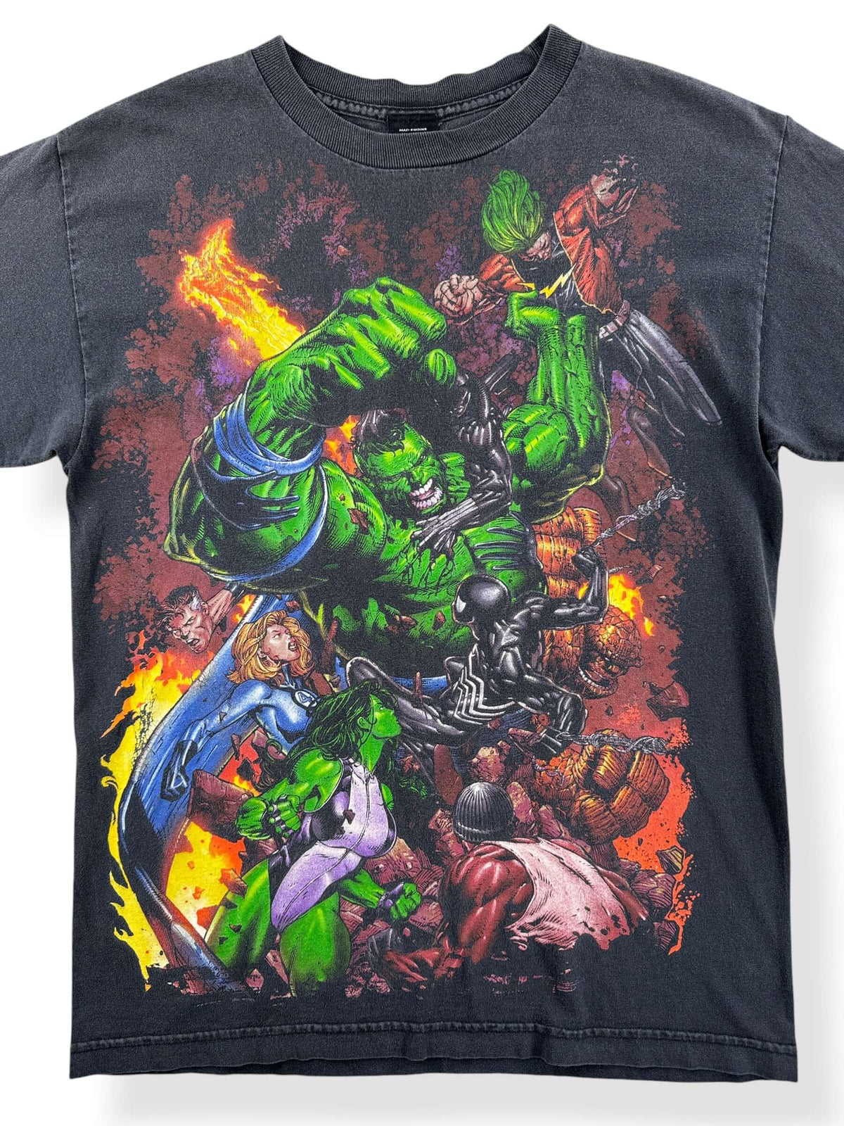 Close-up of Vintage Marvel Hulk Tee SZ M