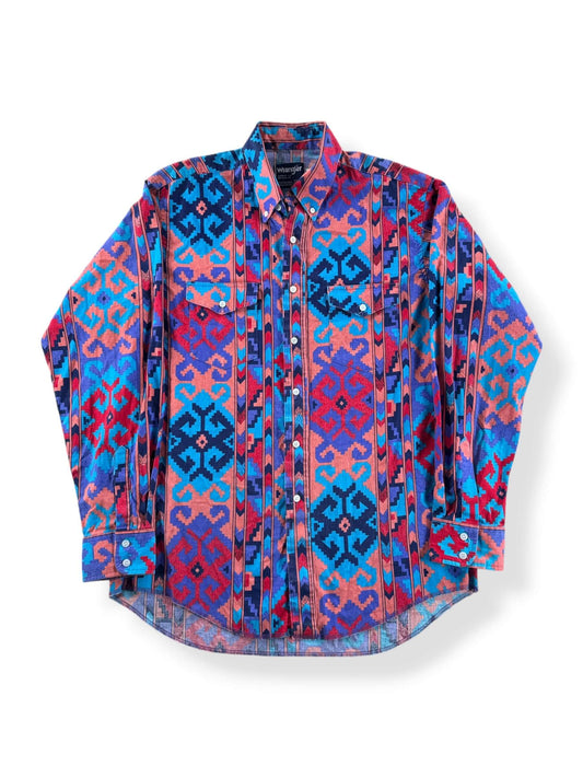Front of Vintage Wrangler Brushpopper Shirt SZ 16 (Fits L)