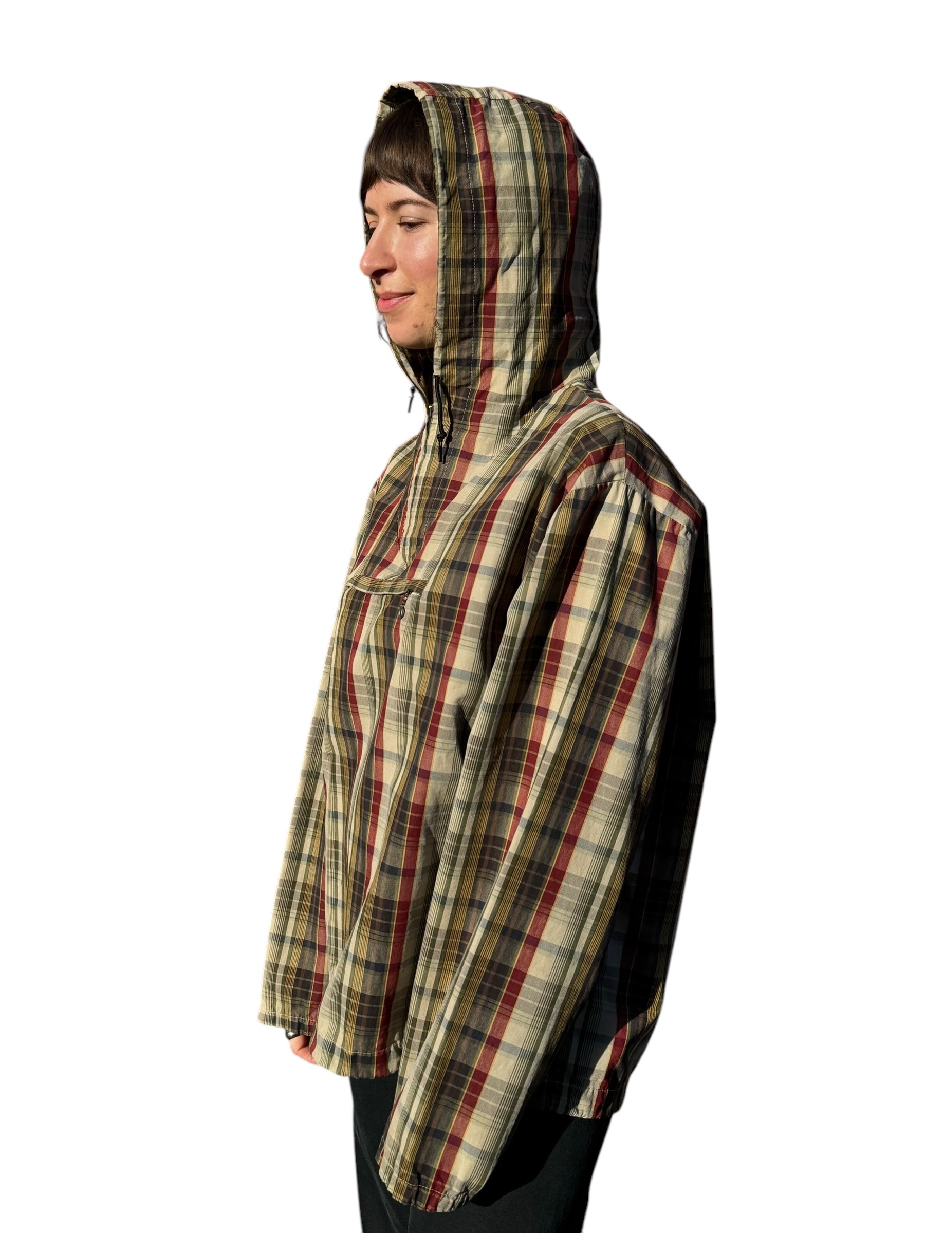 Side view of 1960s Plaid Anorak M