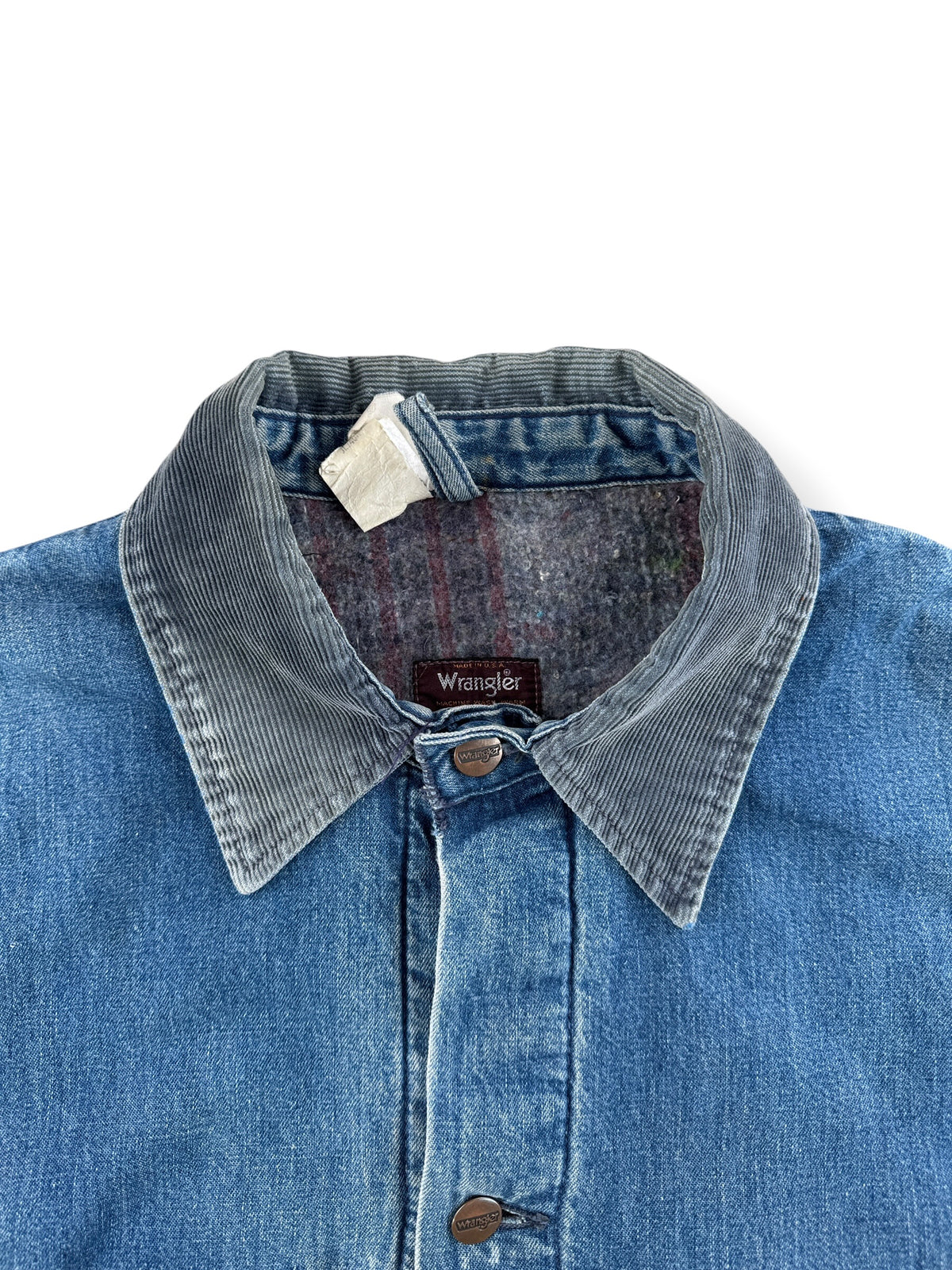 Collar on Vintage 80s Wrangler Chore Coat SZ 42