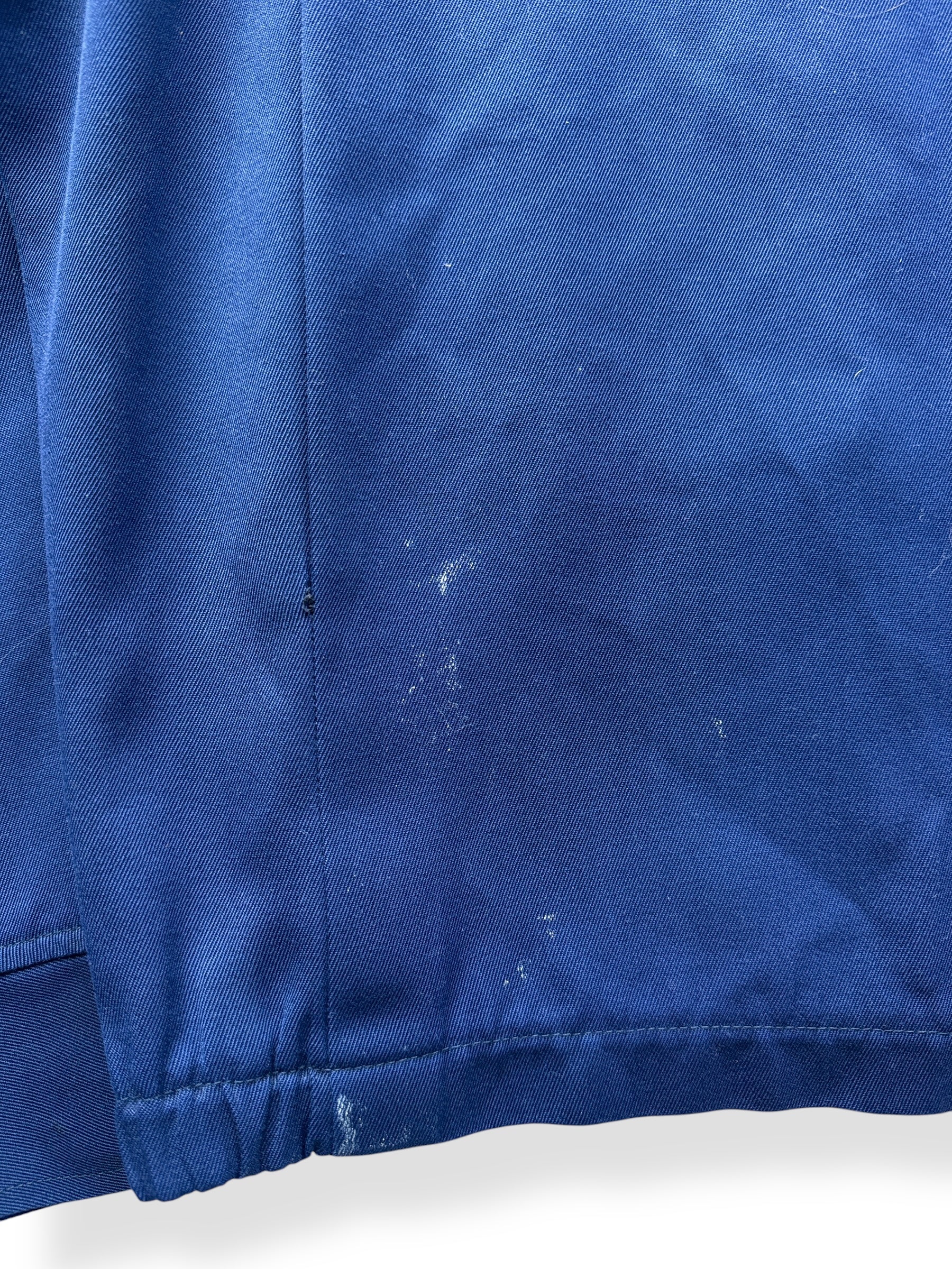 Stains on Vintage Unitog Koratron Blue Shop Jacket SZ 48