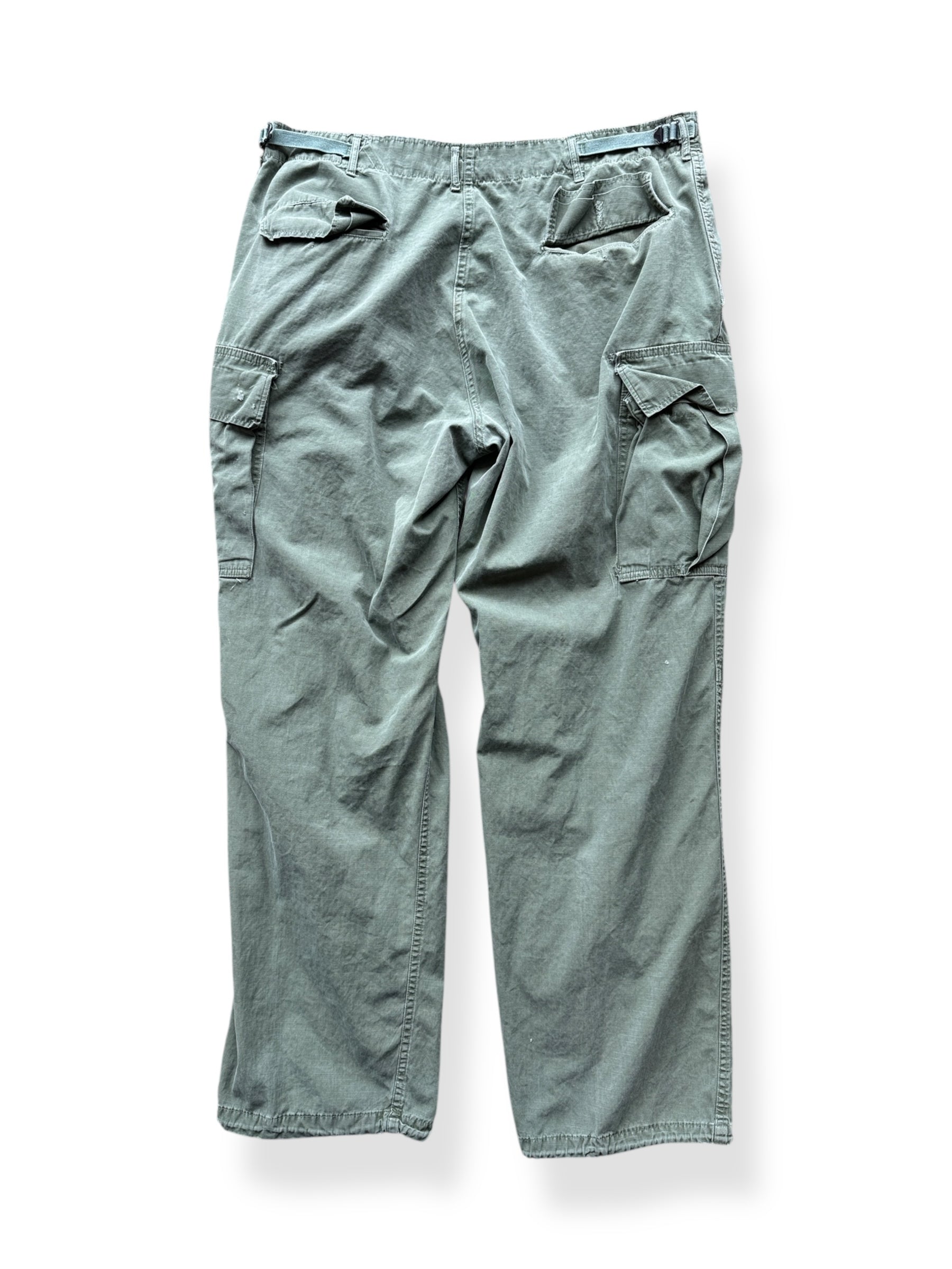 Back of Vintage Vietnam Era Rip Stop Poplin Field Trousers W38