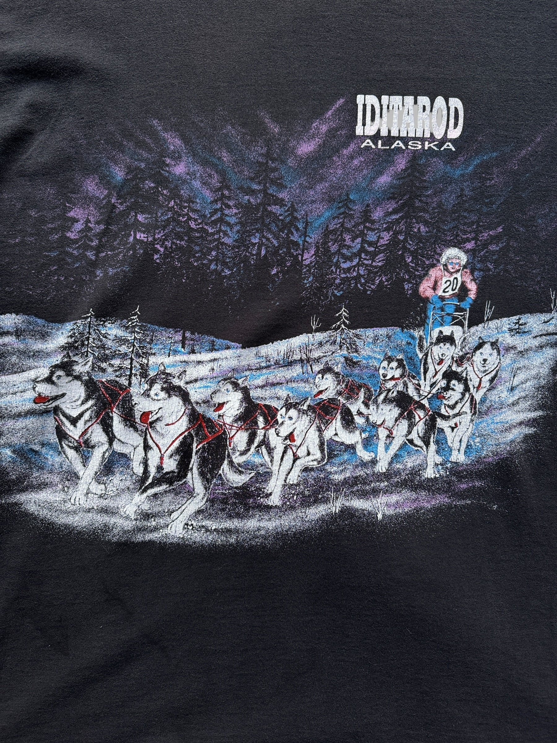 Graphic Close up on Vintage Iditarod Alaska AOP Tee SZ XXL