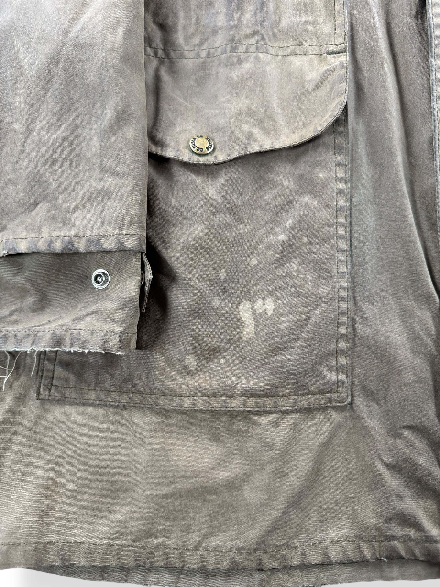 Stains on Vintage Filson Shelter Cloth Waxed Cotton Packer Jacket SZ M AS IS