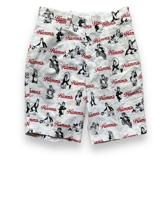 Front View of Vintage Deadstock Hamms Beer Shorts W29 |  Barn Owl Vintage Goods | Vintage Clothing Seattle