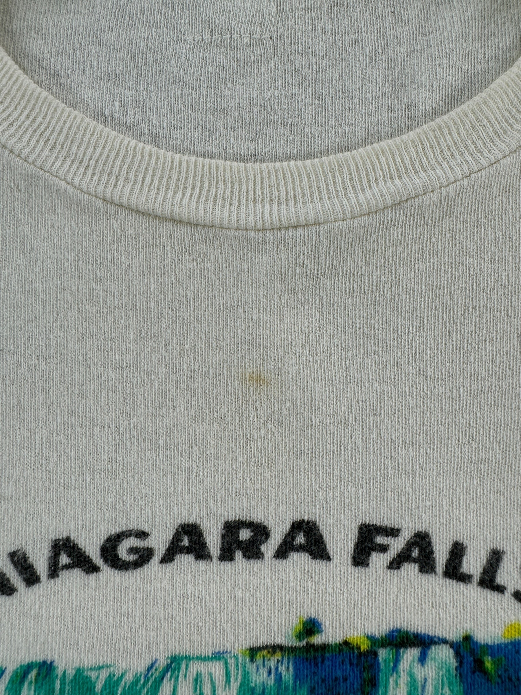 Stain on Vintage Niagra Falls Waterprint Tourist Tee SZ M