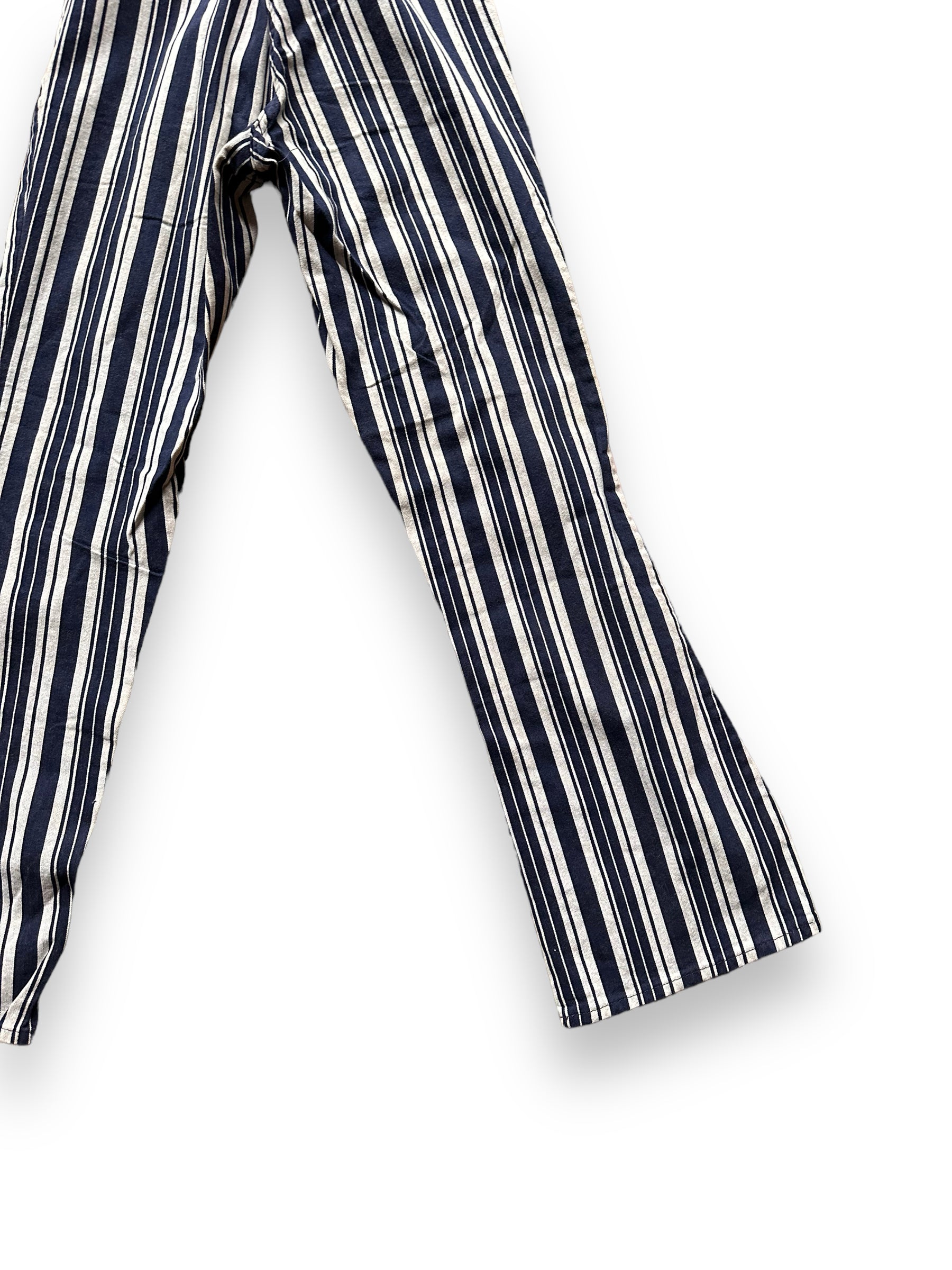Right Rear Pant Leg on Vintage Jaggeresque Striped Flares W29 | Vintage Bellbottoms Seattle | Barn Owl Vintage Clothing