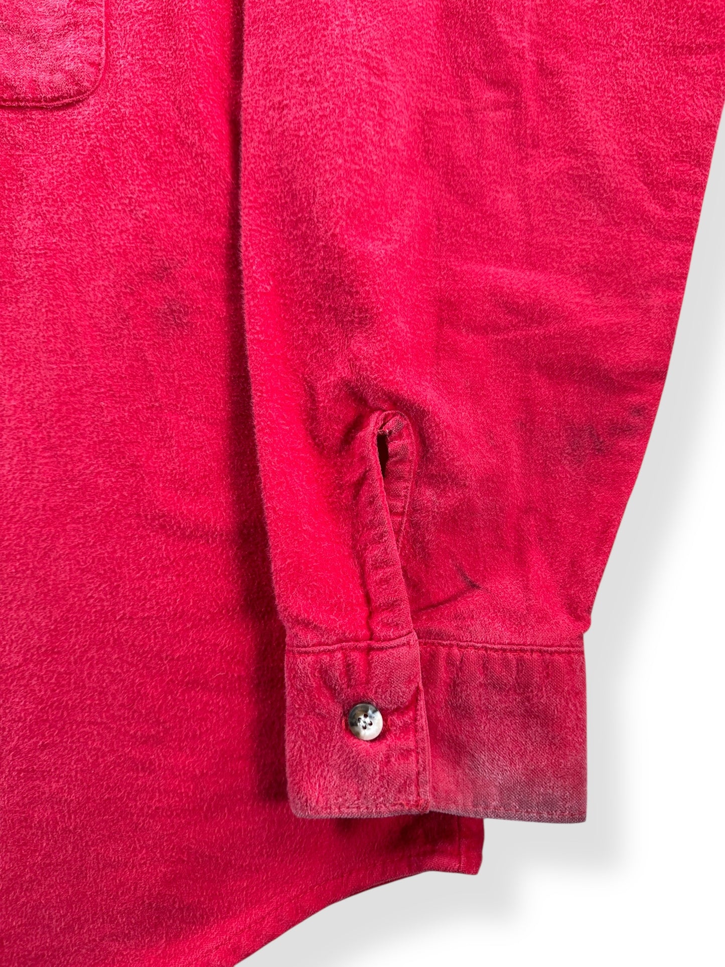 Wear on Vintage 5 Brothers Red Chamois Shirt SZ L