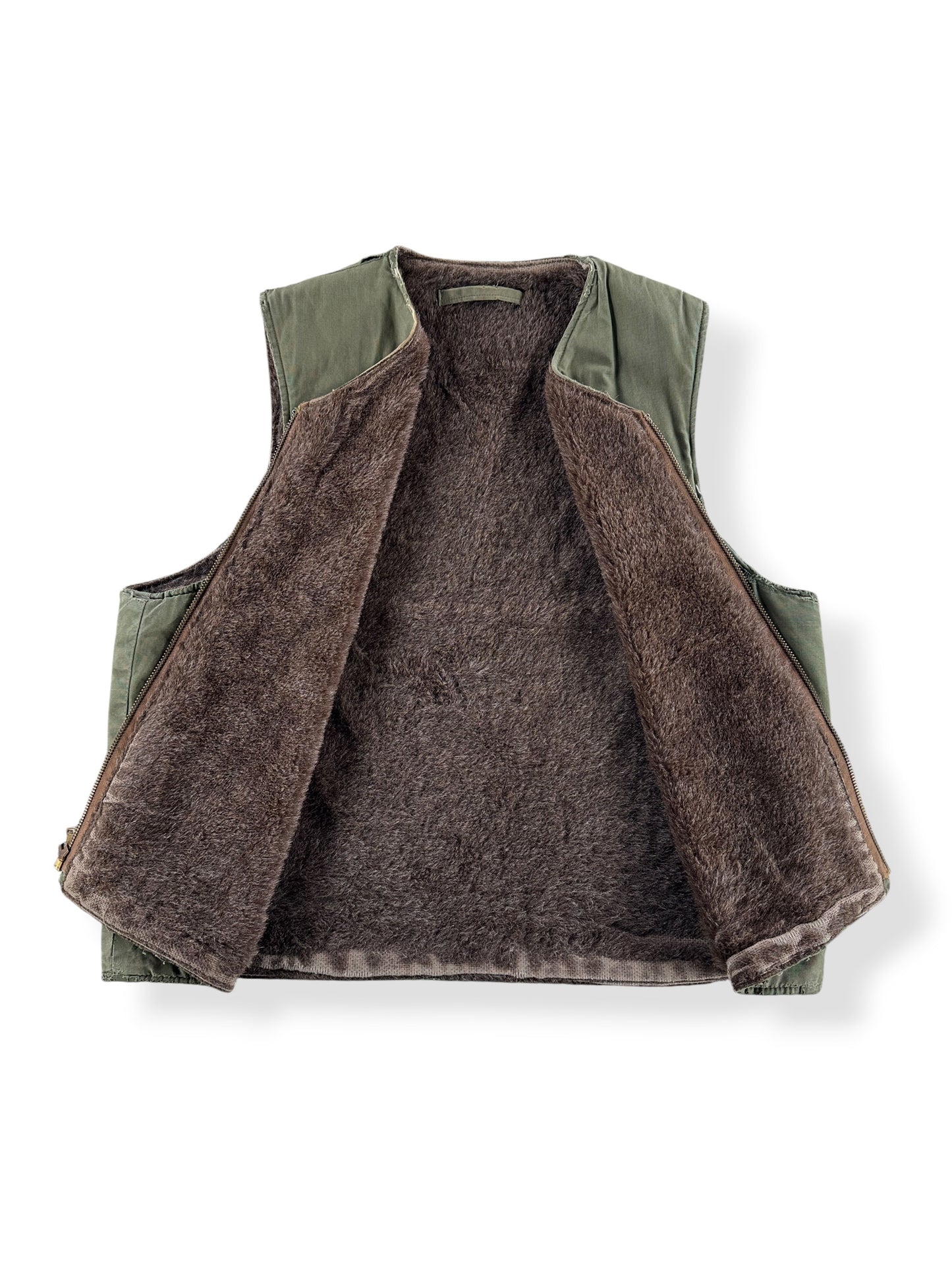 Inner Alpaca Lining on Vintage WW2 Era Deck Vest SZ M