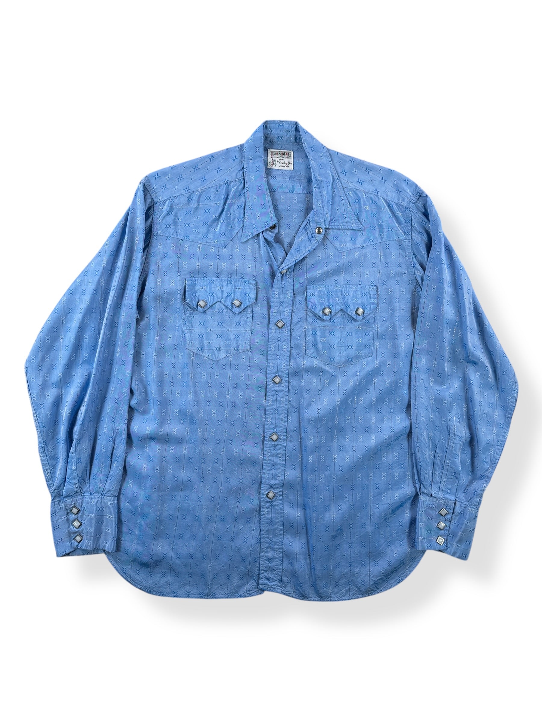 Front of Vintage Cowboy Joe Las Vegas Pearl Snap SZ L
