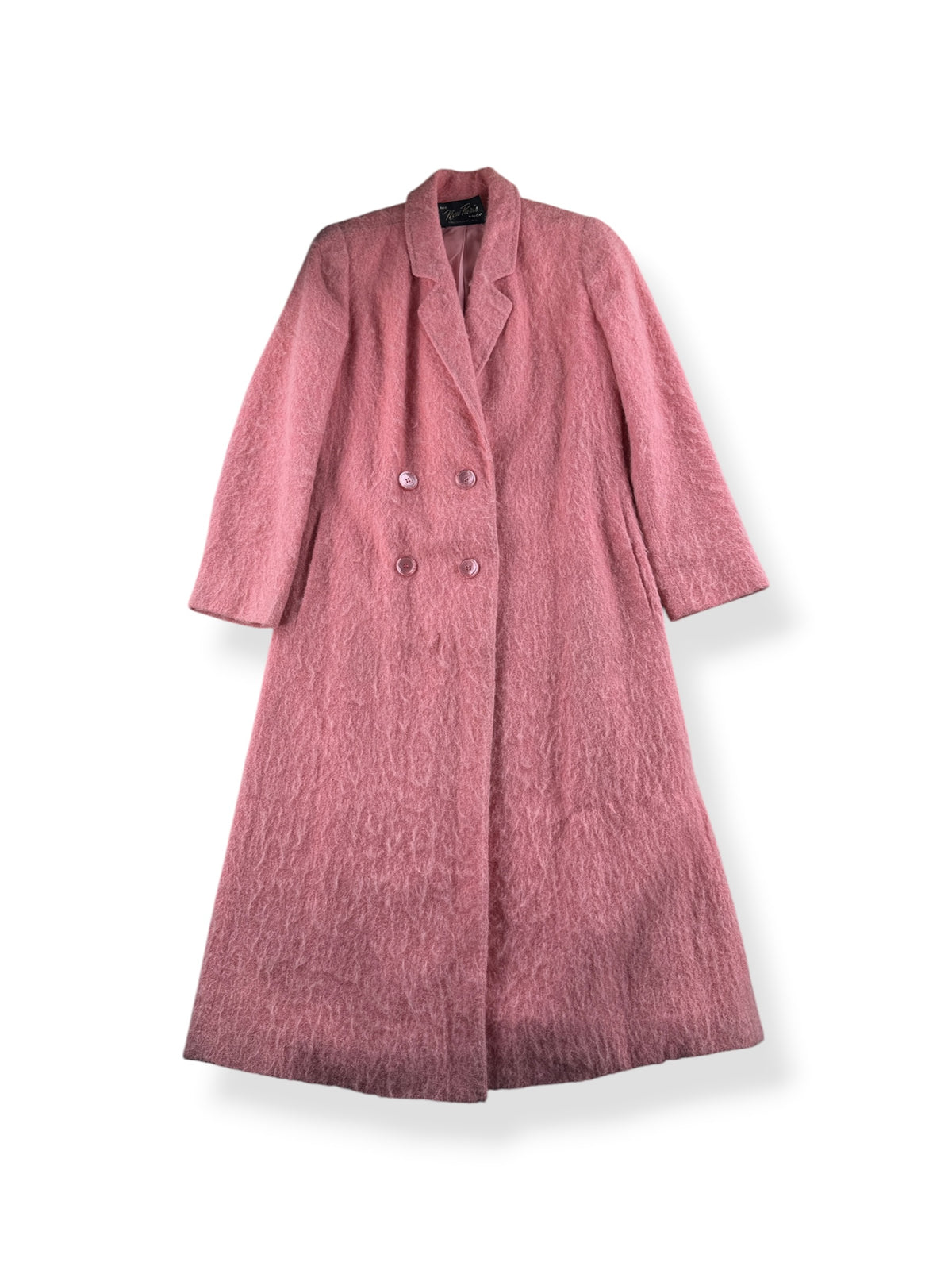 Front of Vintage 60s Bubblegum Mohair Coat SZ S