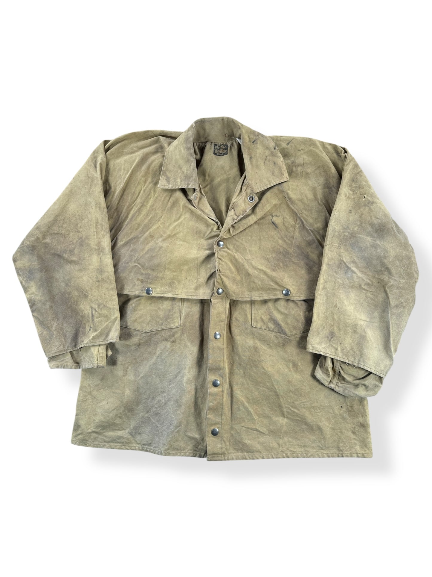 Front of Vintage Drybak Tin Cloth Jacket SZ M
