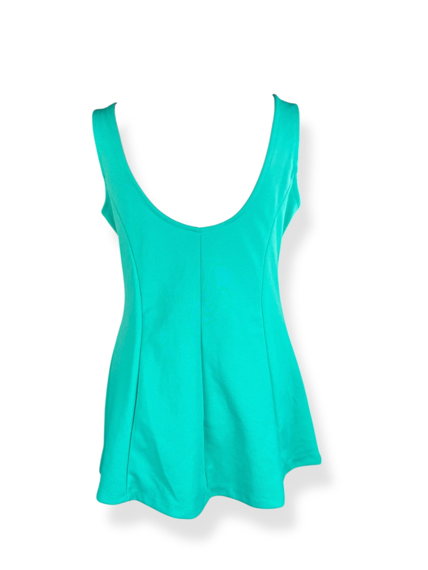 Back view of 1960s Green Sears Swimsuit M-L