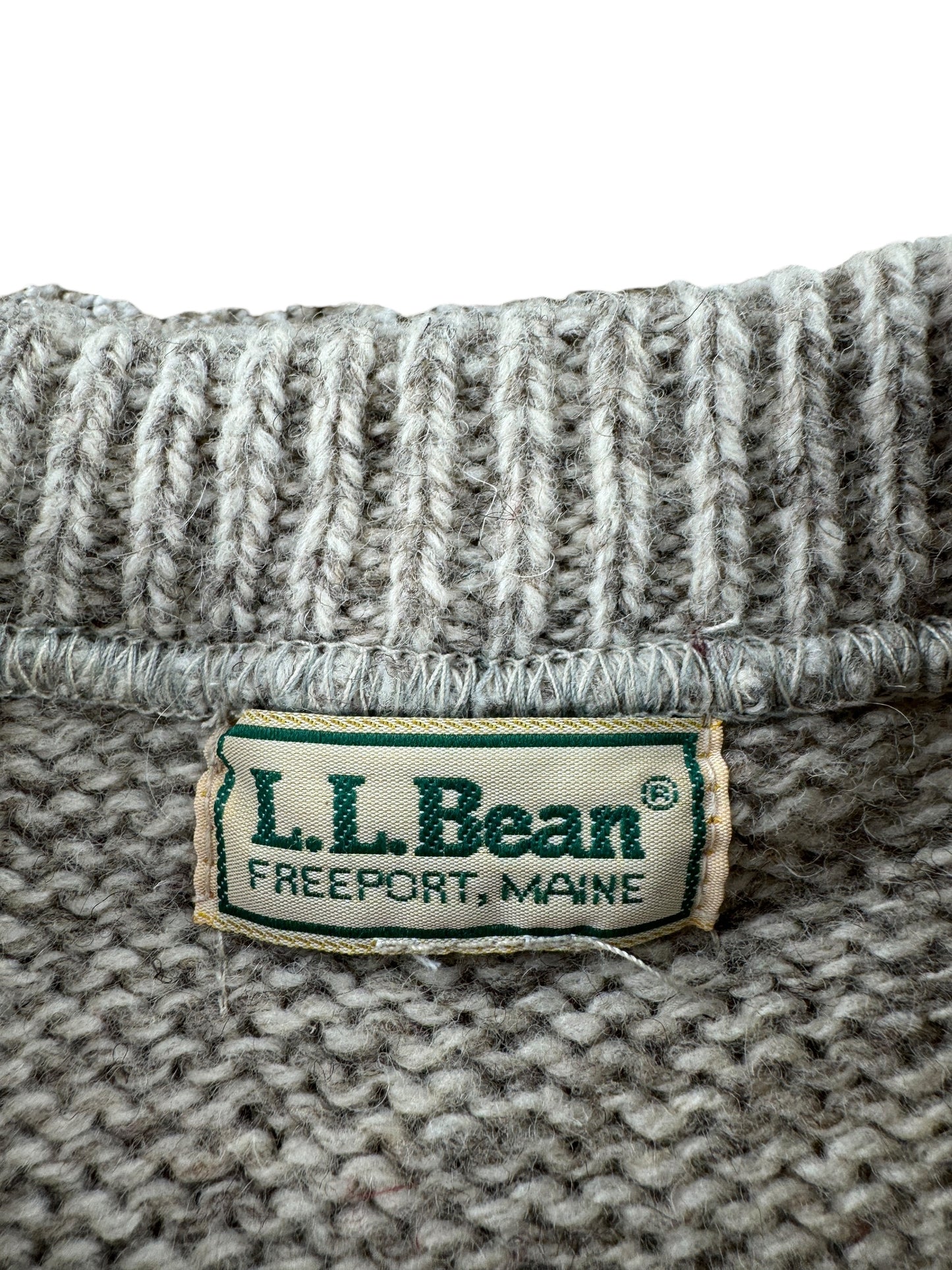 Tag on Vintage LL Bean Red Striped Ragg Wool Sweater SZ XL