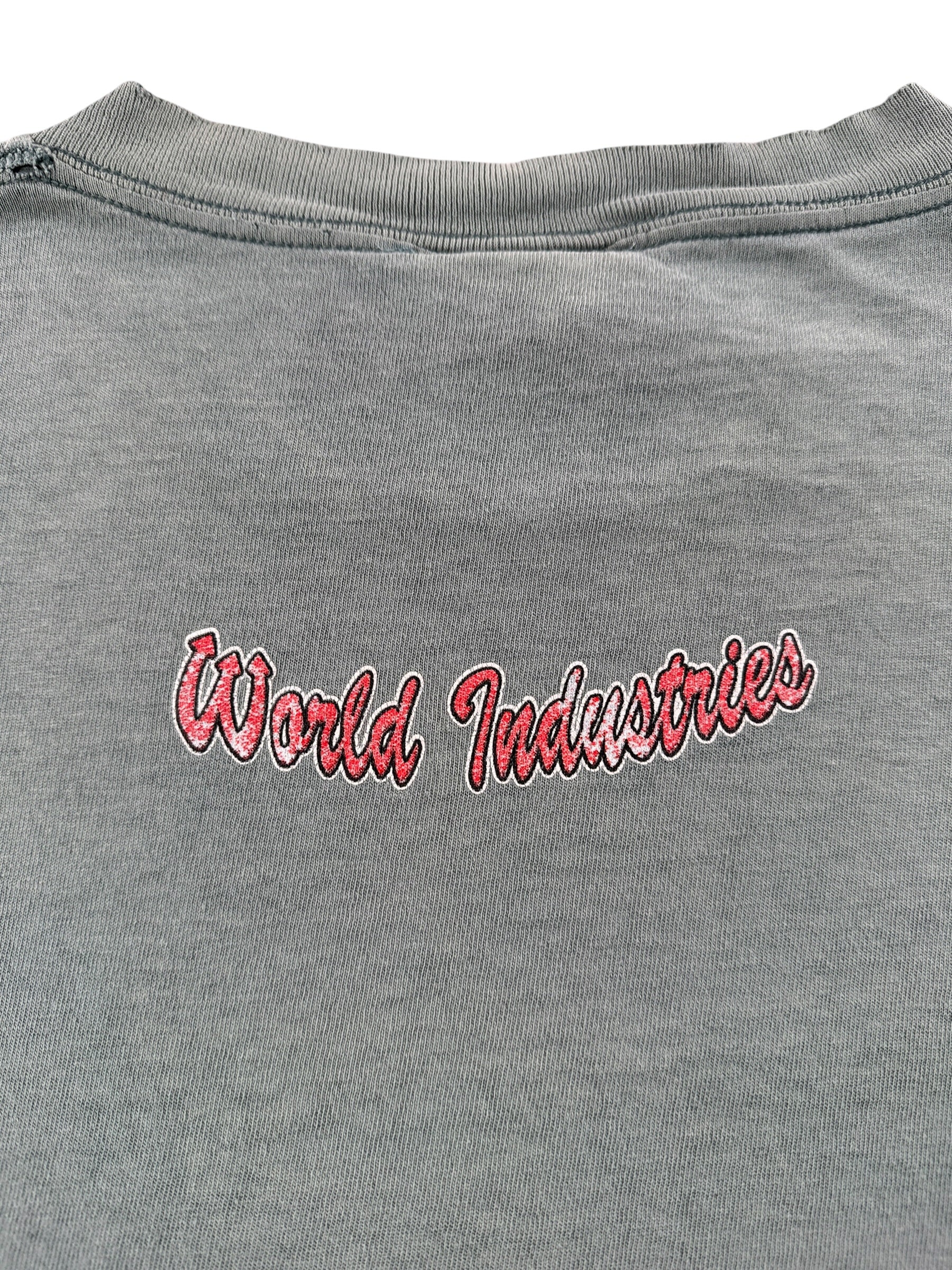 Graphic on Vintage World Industries Flame Boy Tee SZ L