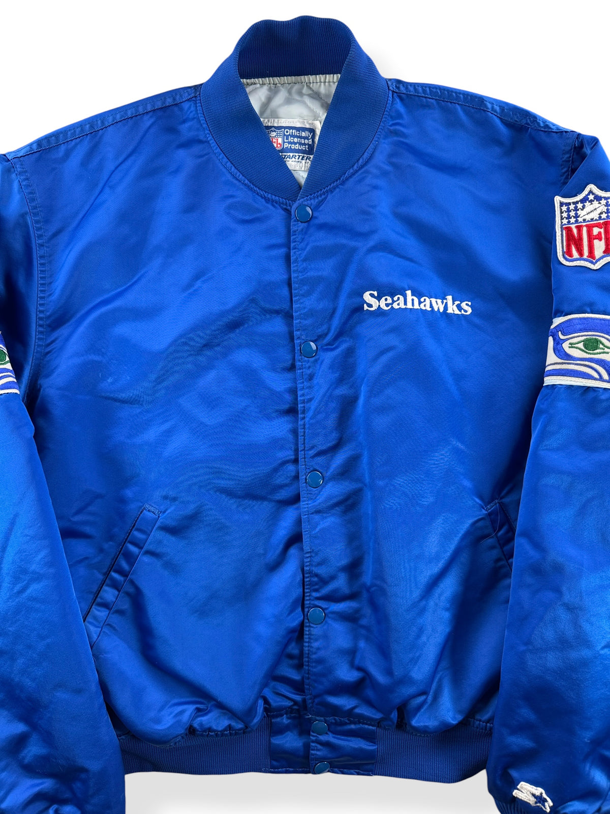 Close-up of Vintage Seattle Seahawks Starter Jacket SZ XL