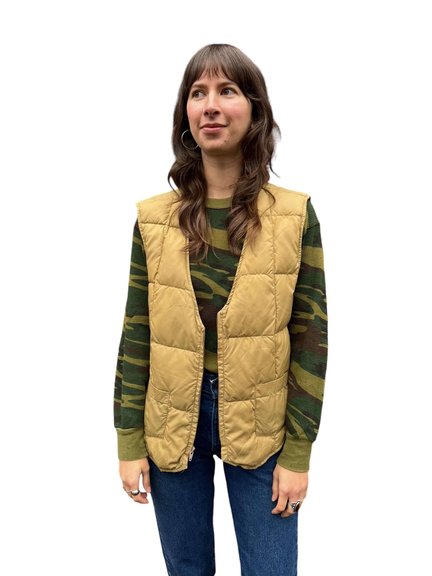 Front model view of Eddie Bauer Down Filled Liner Vest L