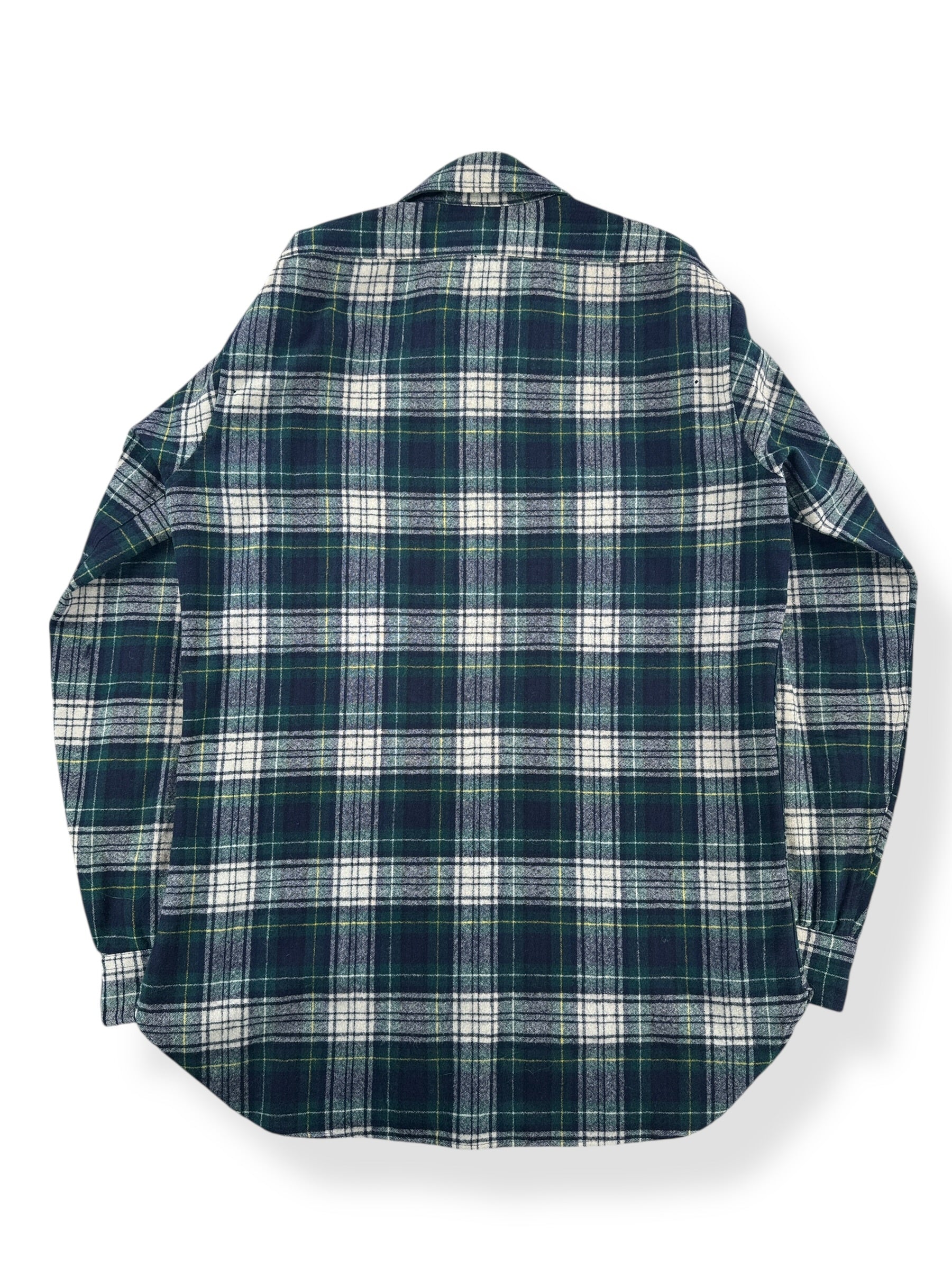 Back of Vintage Green And Navy Pendleton Flannel SZ L