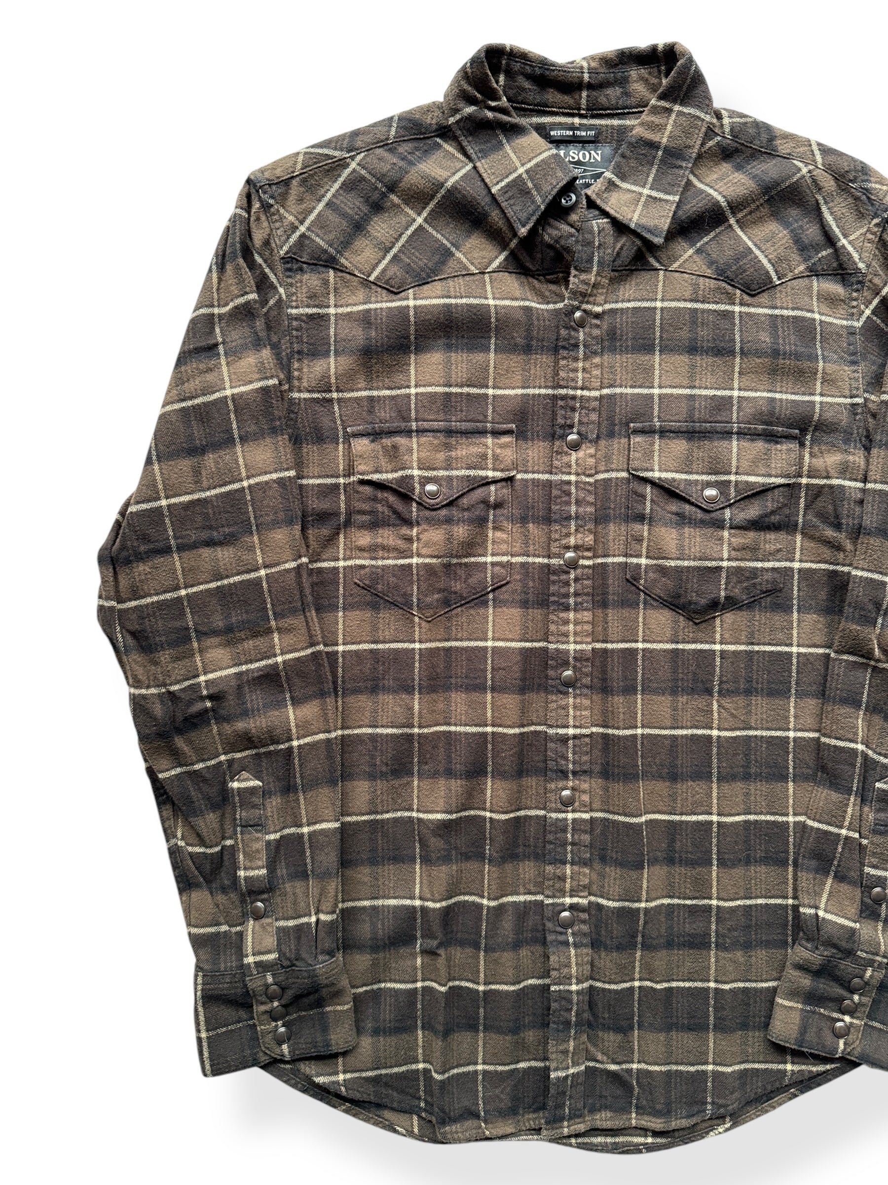 Front Right of Filson Western Trim Cotton Flannel SZ S