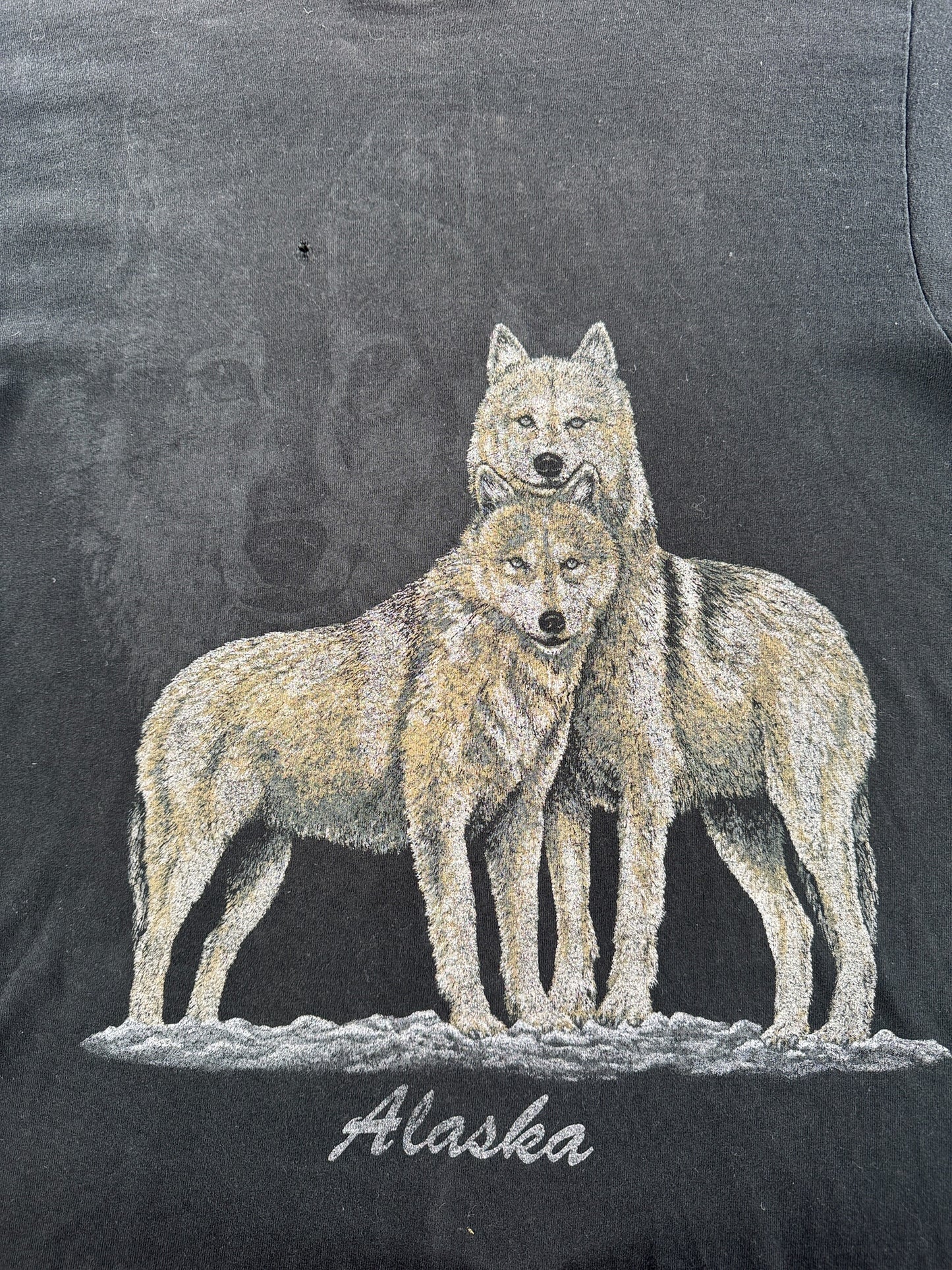 Graphic of Vintage Alaska Wolf Tee SZ M