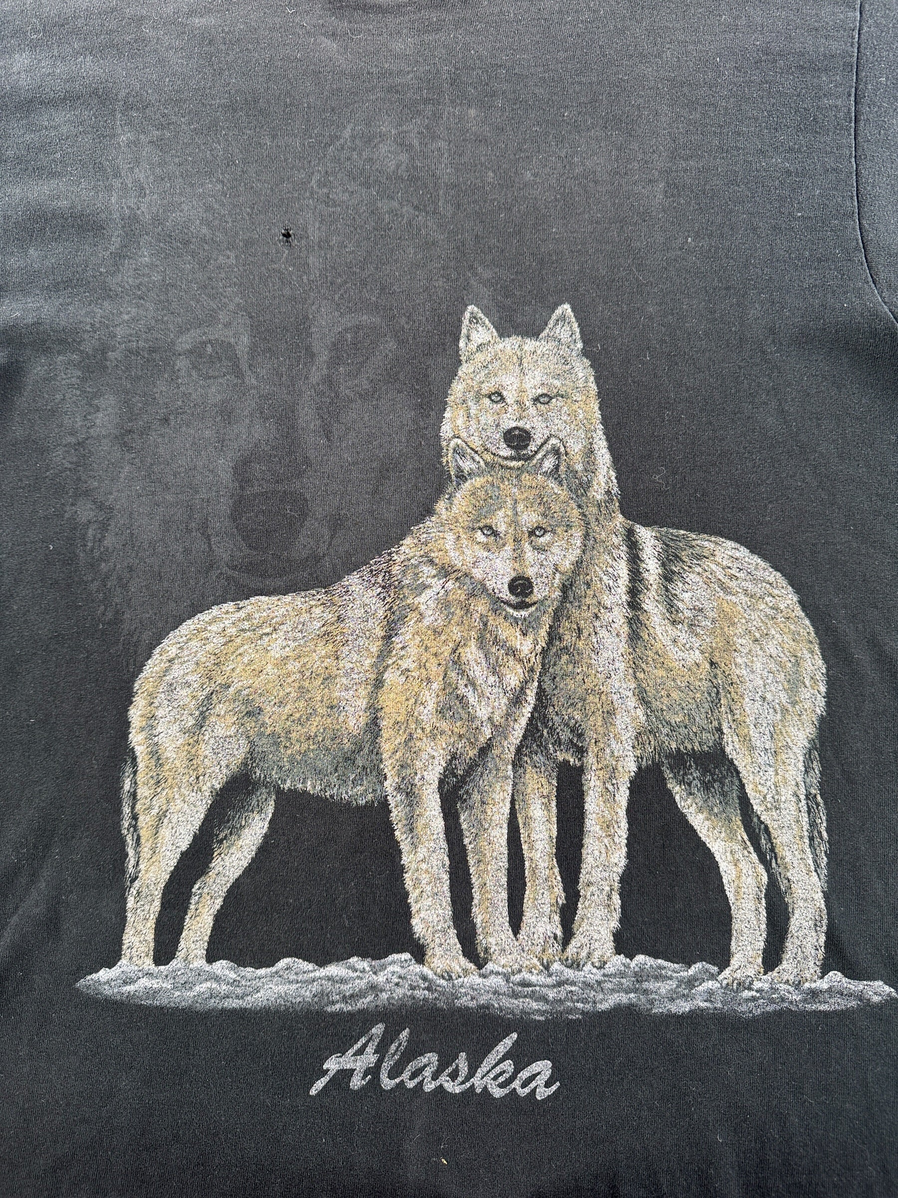 Graphic of Vintage Alaska Wolf Tee SZ M