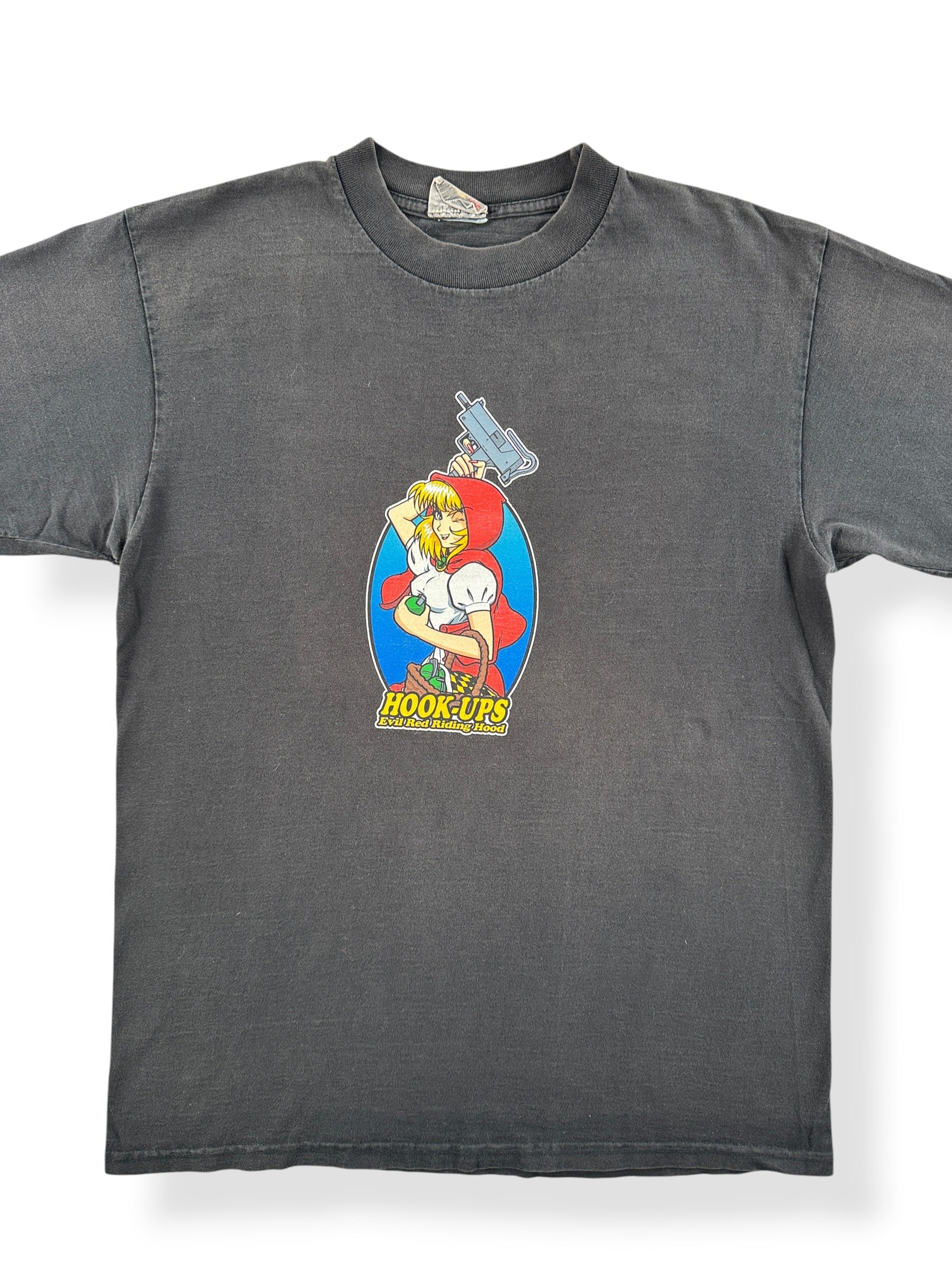 Front Close Up of Vintage Hook-Ups Evil Red Riding Hood Tee SZ L