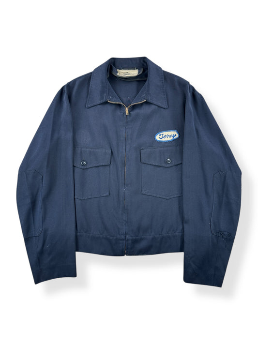Front of Vintage Terry Gabardine Gas Station Jacket SZ 42