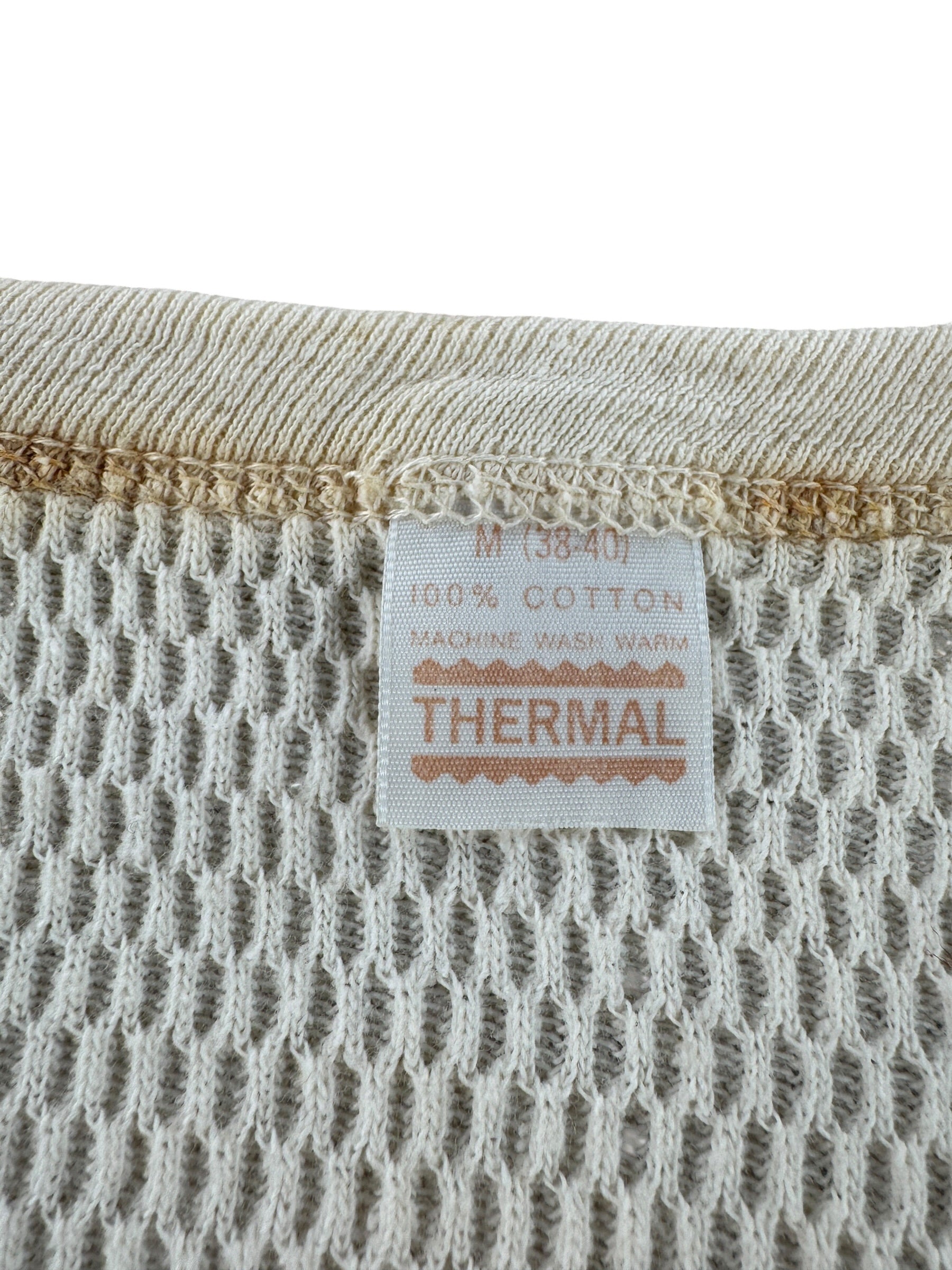 Tag on Vintage Cutoff Thermal Shirt SZ M