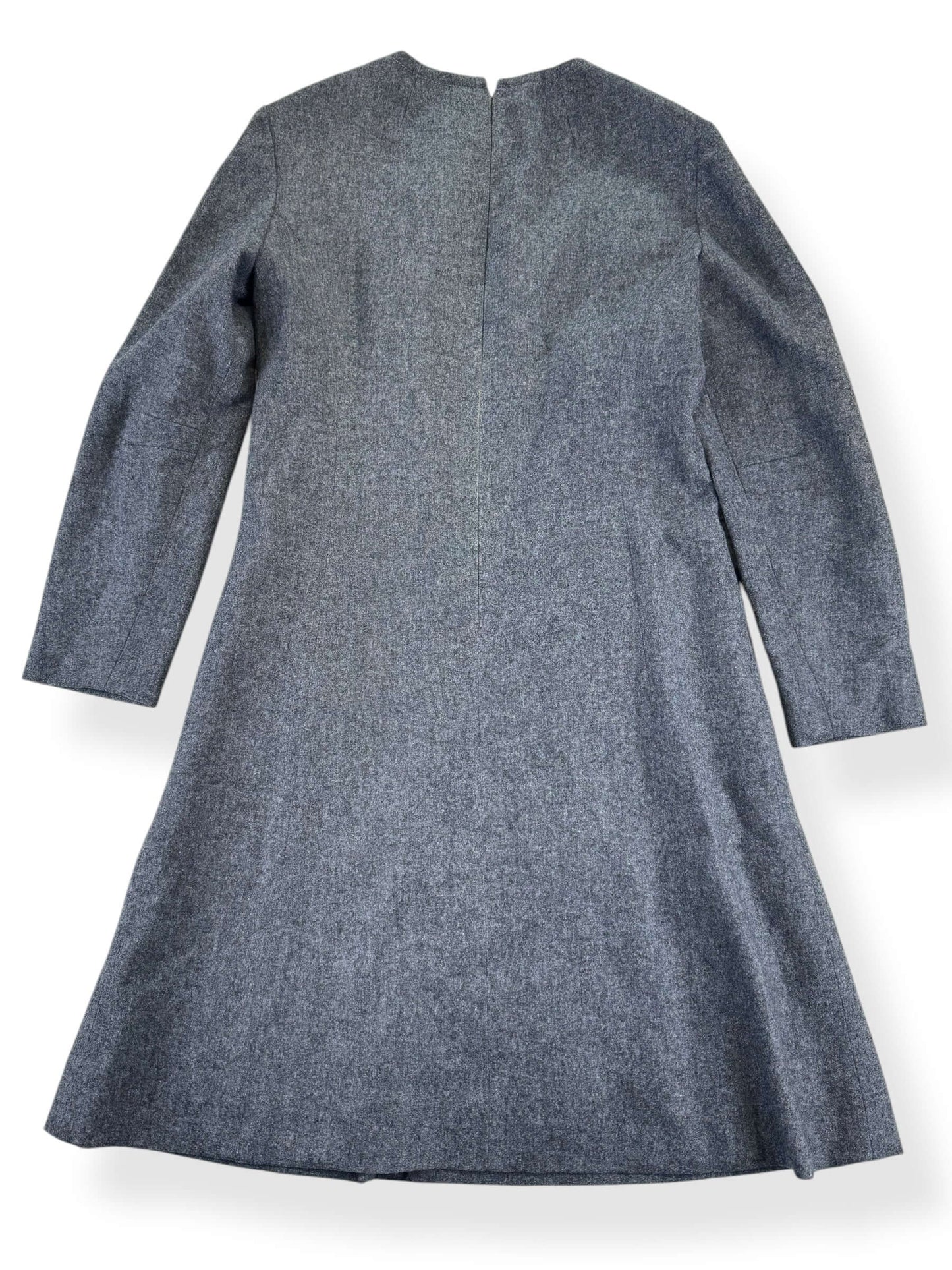 Back view of 1950s Bardley Grey Felted Wool Dress L