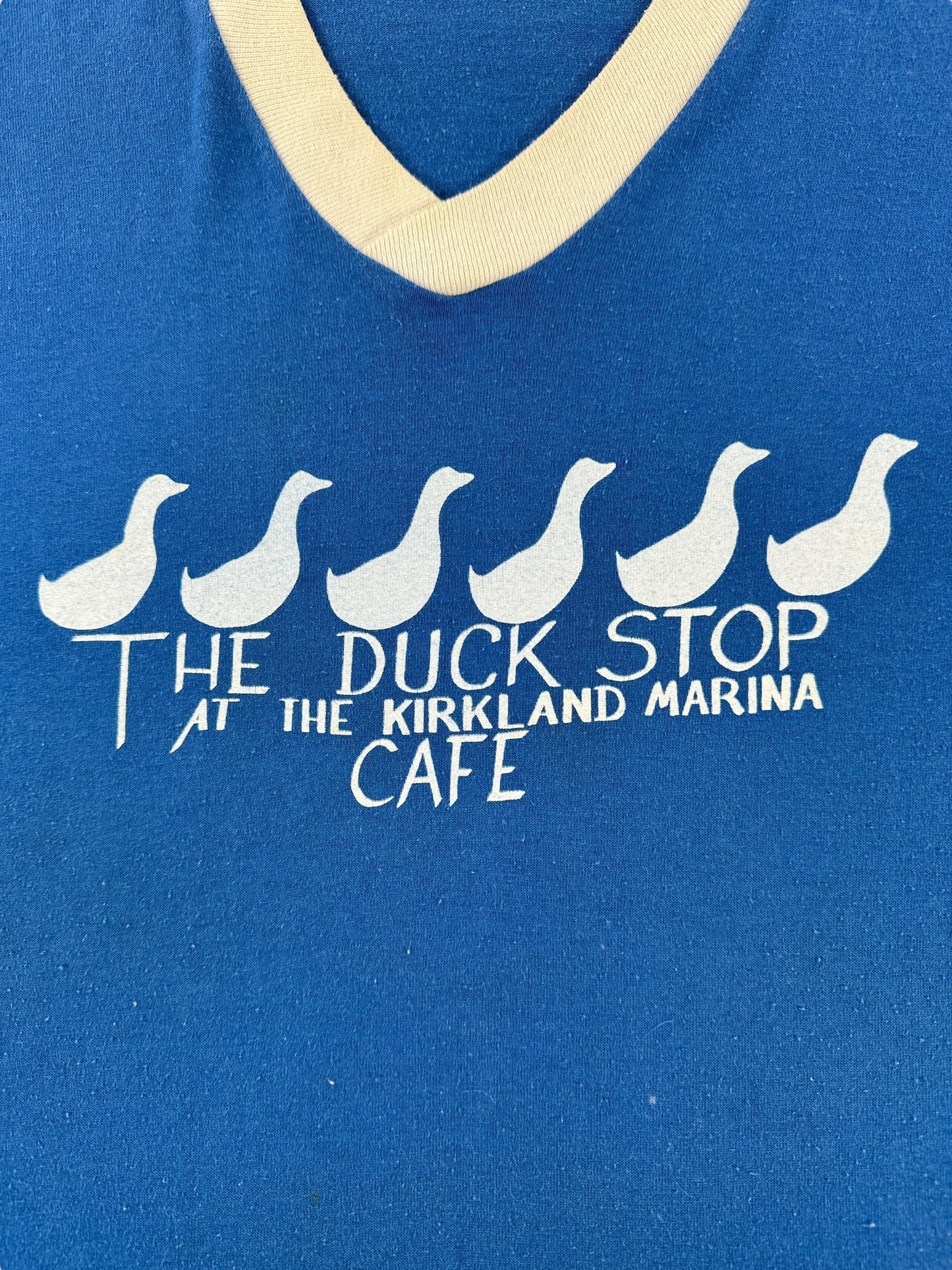 Front Graphic of Vintage The Duck Stop At Kirkland Marina Jersey SZ L