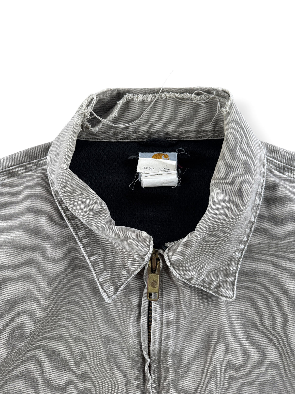 Collar on Vintage Distressed Carhartt Work Jacket SZ XL