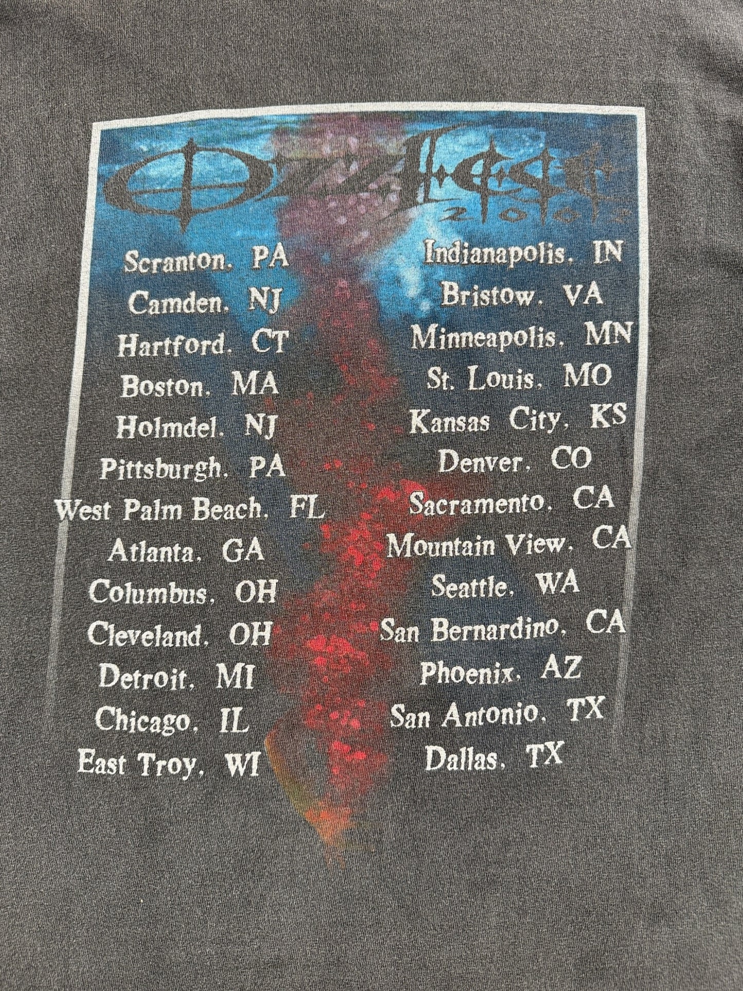 Back graphic of Vintage 2002 Ozzfest Jaws Tee SZ L