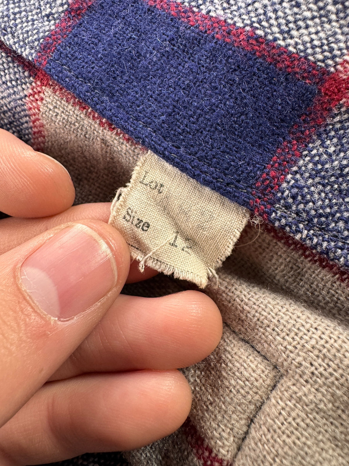 Inner tag on Vintage Chase 49er Jacket SZ L AS IS