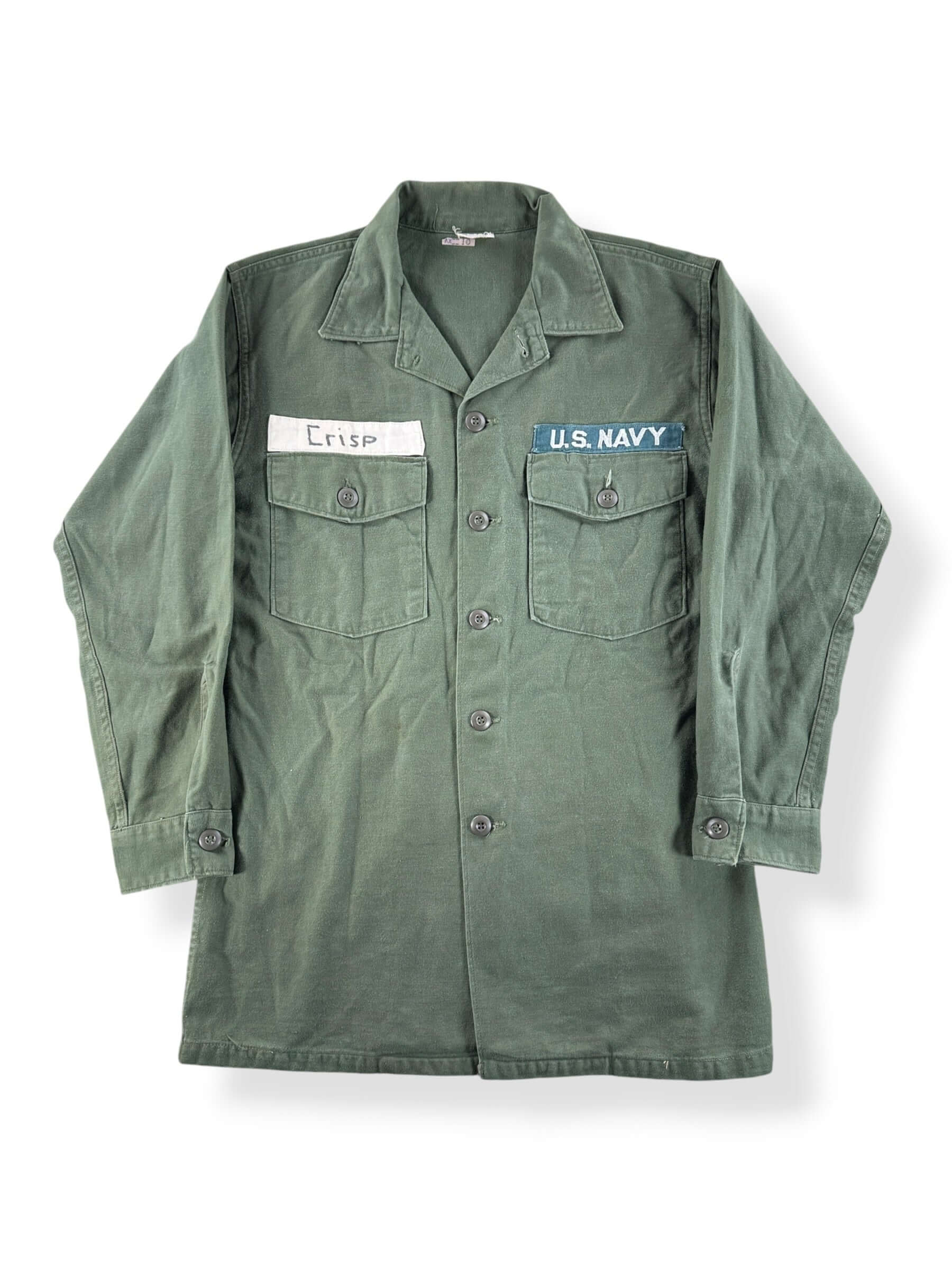 Front of Vintage 60s USN OG-107 Shirt SZ M