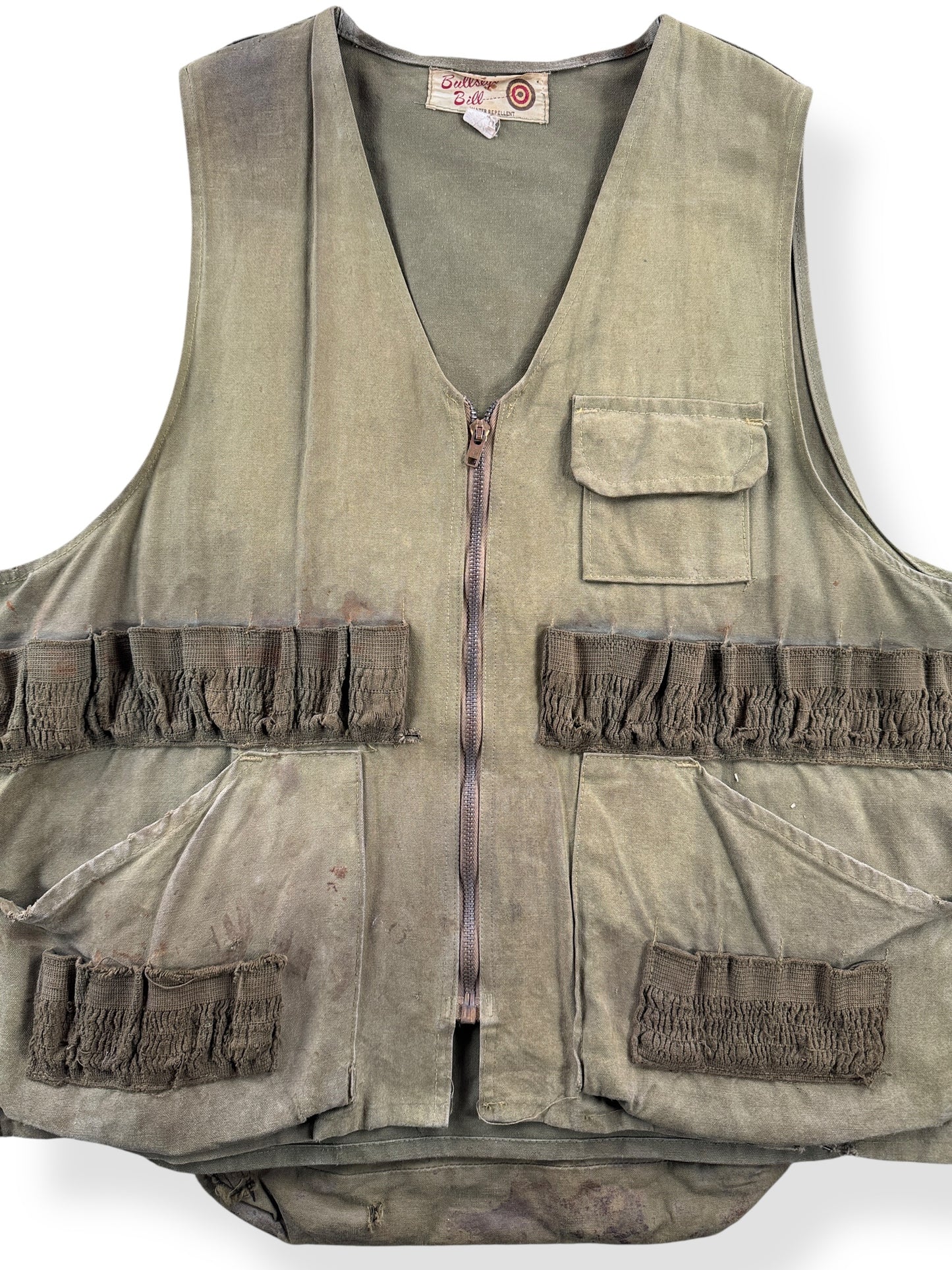 Front Close Up of Vintage Bullseye Bill Vest SZ L