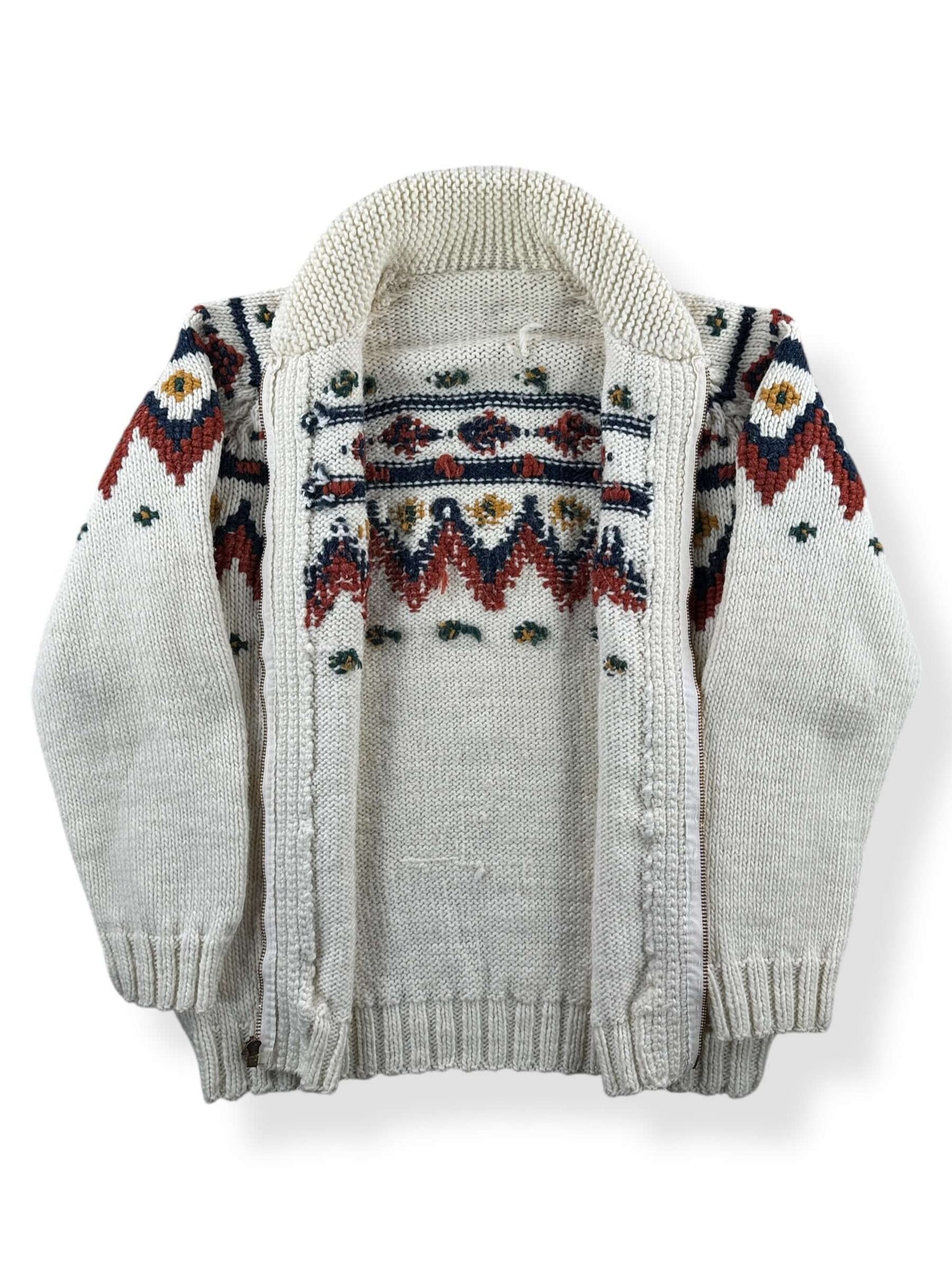 Inside of Vintage Cowichan Style Sweater SZ M