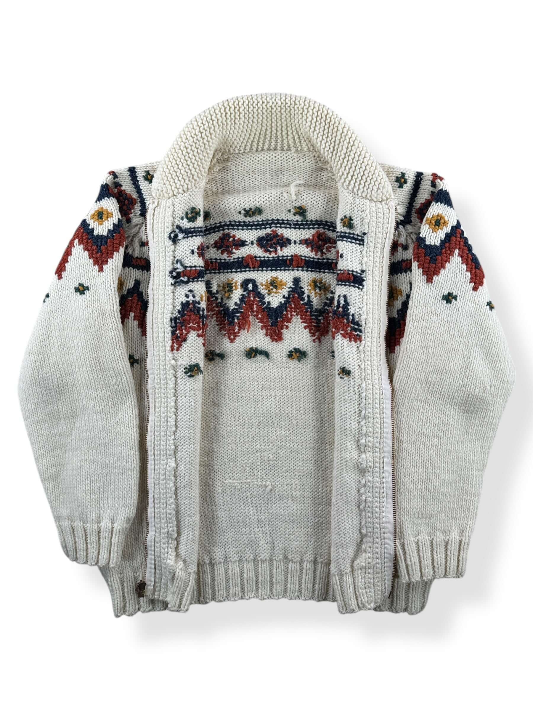 Inside of Vintage Cowichan Style Sweater SZ M