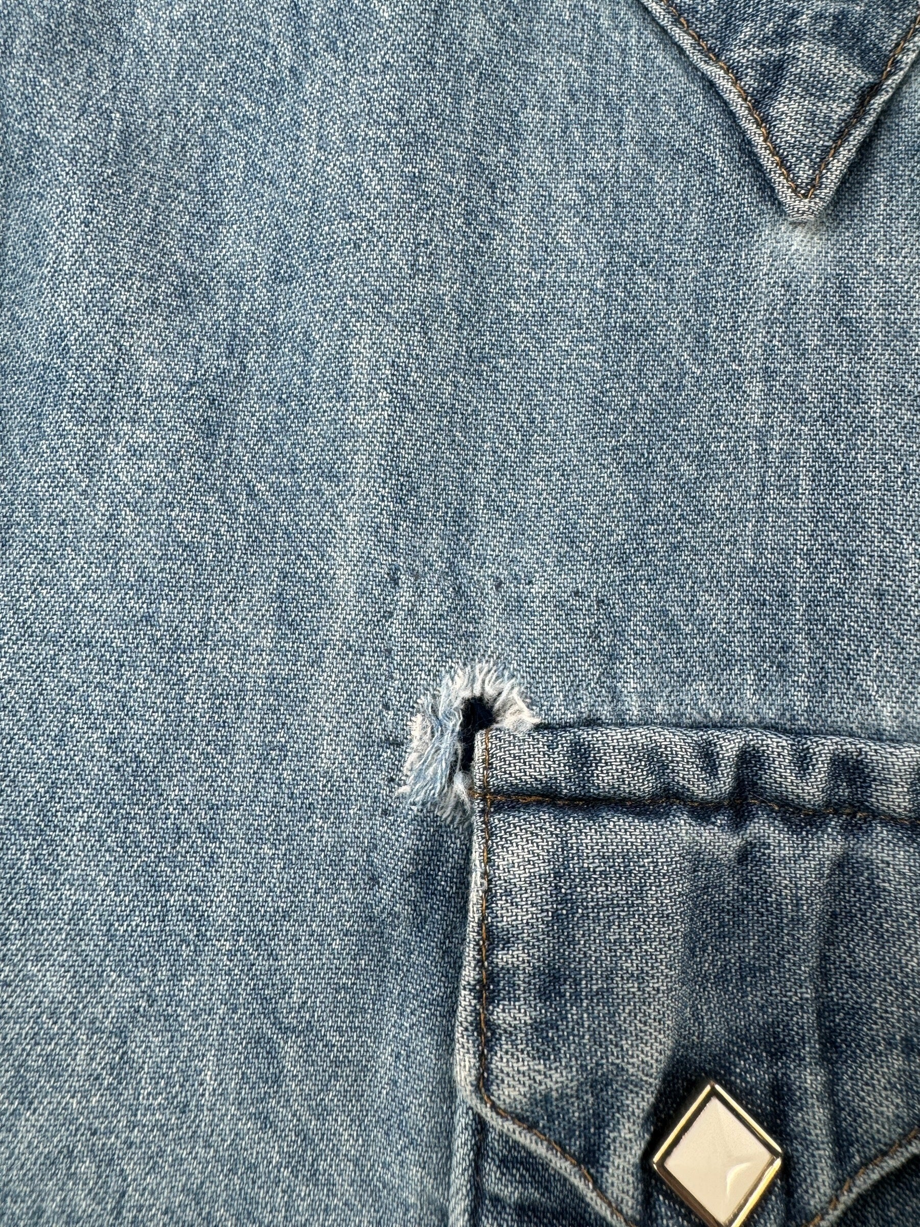 Repair on Vintage Rockmount Western Wear Denim Shirt SZ XL