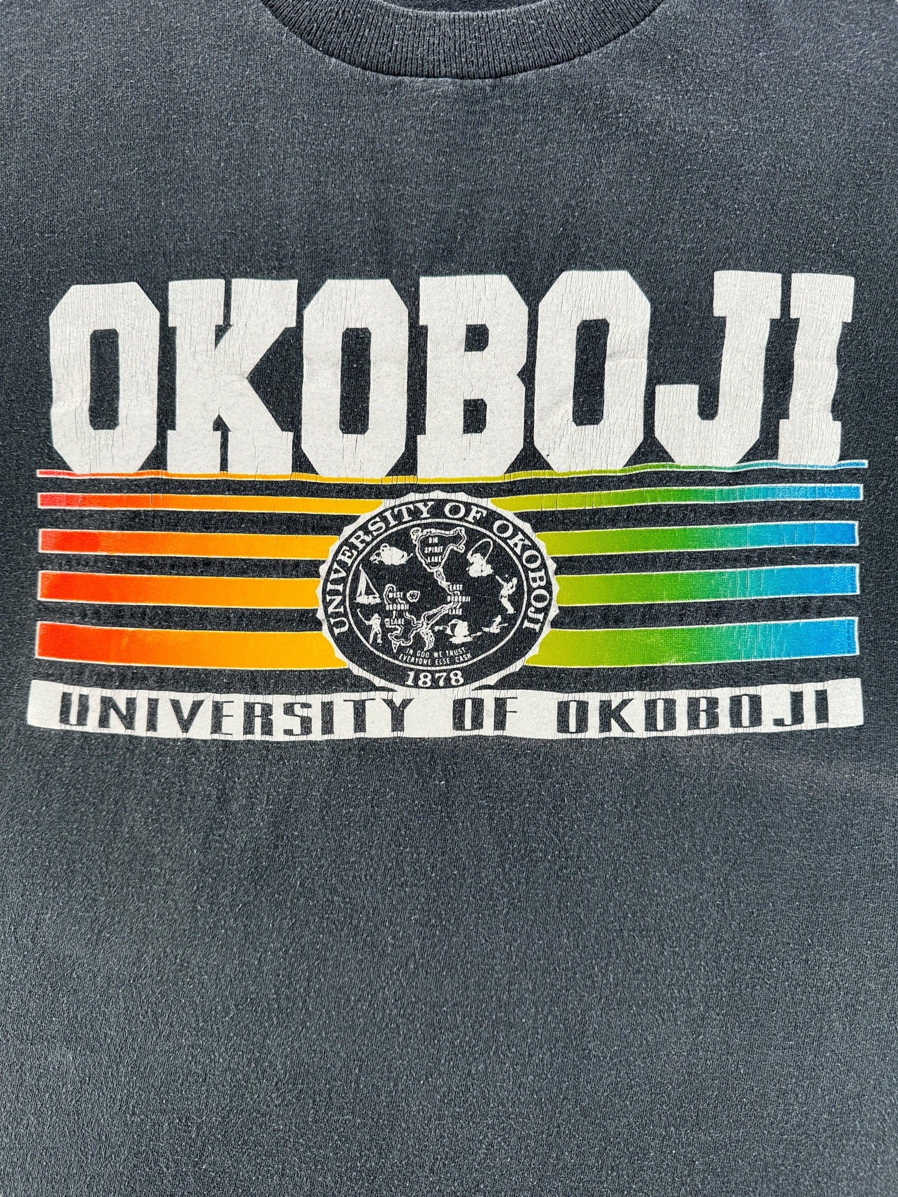Front Graphic of Vintage University of Okoboji Tee SZ XL