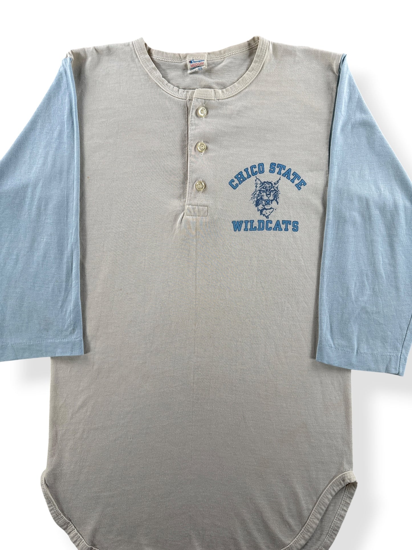 Front Close Up of Vintage Champion Chico State WIldcats Baseball Tee SZ M (Fits XS)