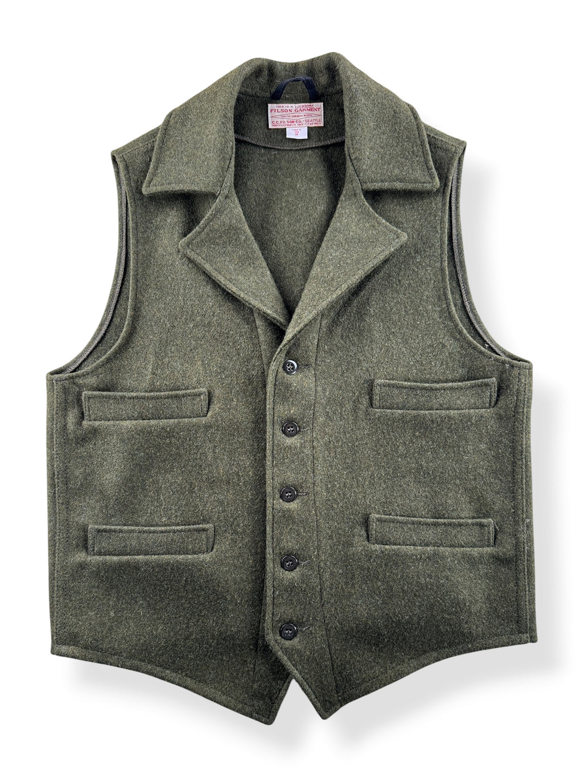 Front of Filson Mackinaw Western Vest SZ M